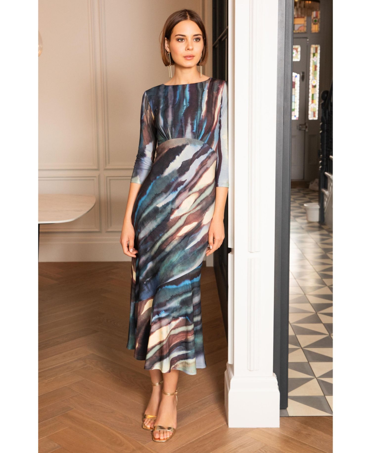 Women's Maxine Asymmetric Midi Boat Neck Dress