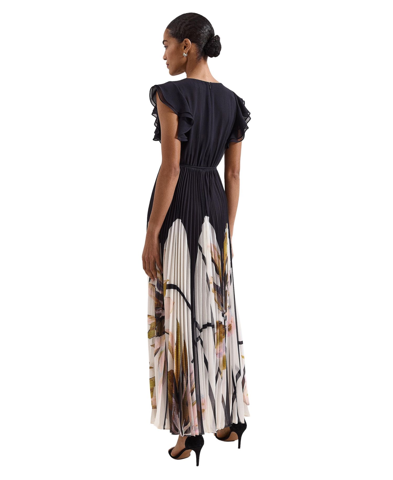 Women's Uma Pleated Floral V-Neck Maxi Dress