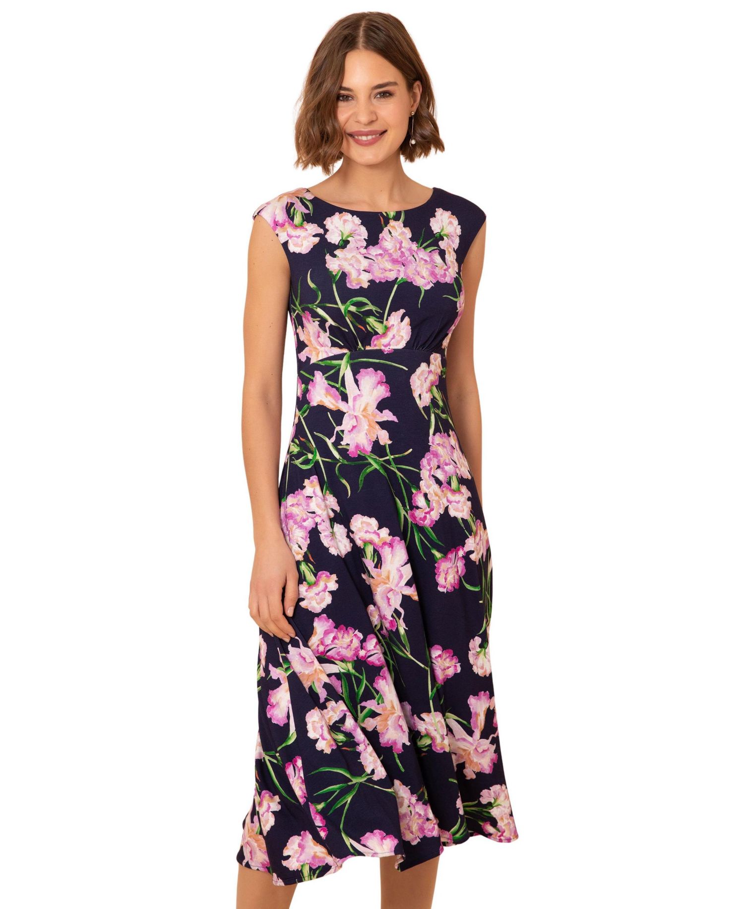 Women's Luna Wedding-Guest Floral A-Line Midi Dress