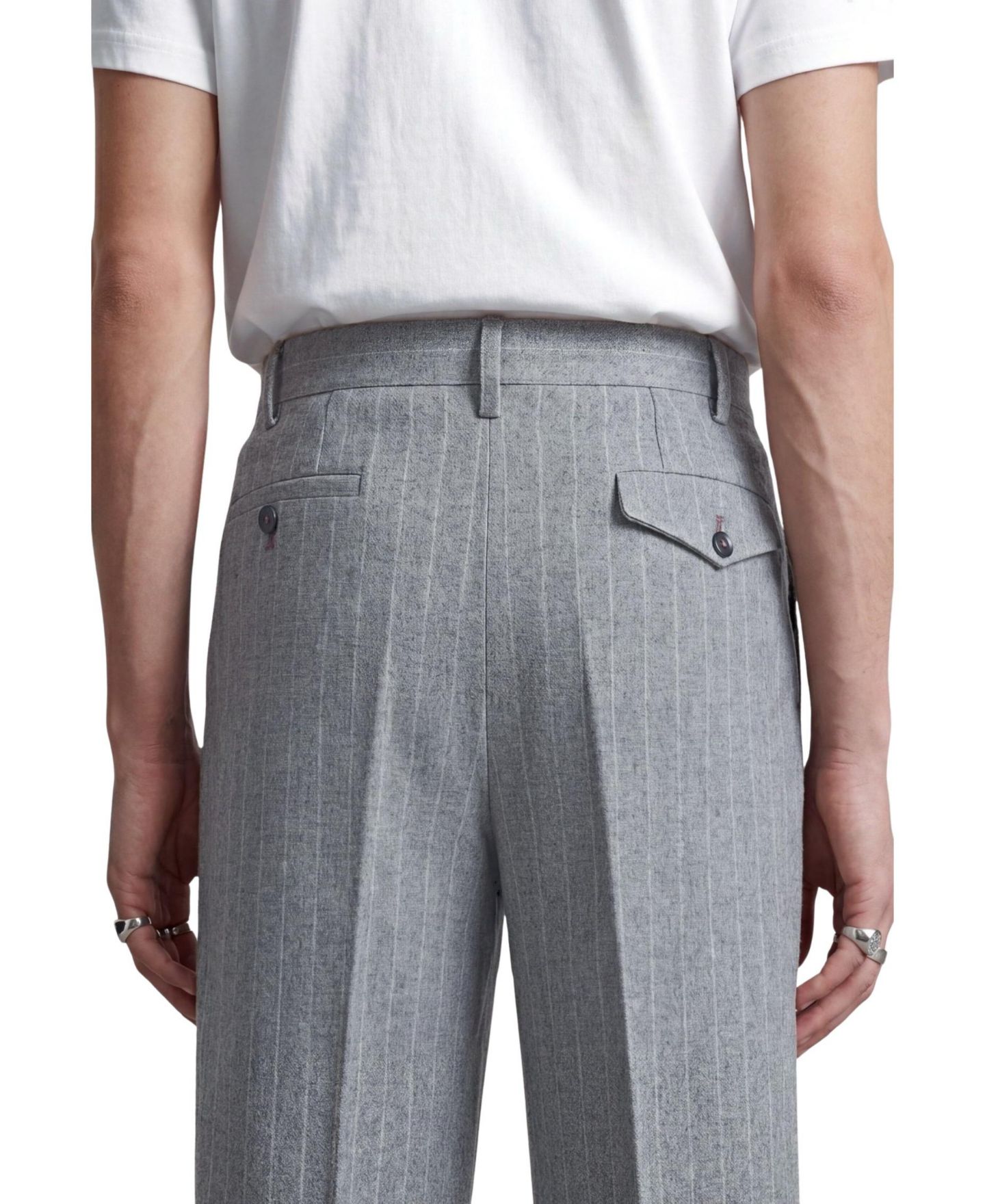 Мужские брюки Twisted Tailor Tyson Pinstripe Relaxed-Fit Wool Suit Trousers, цвет: Серый — фото 4