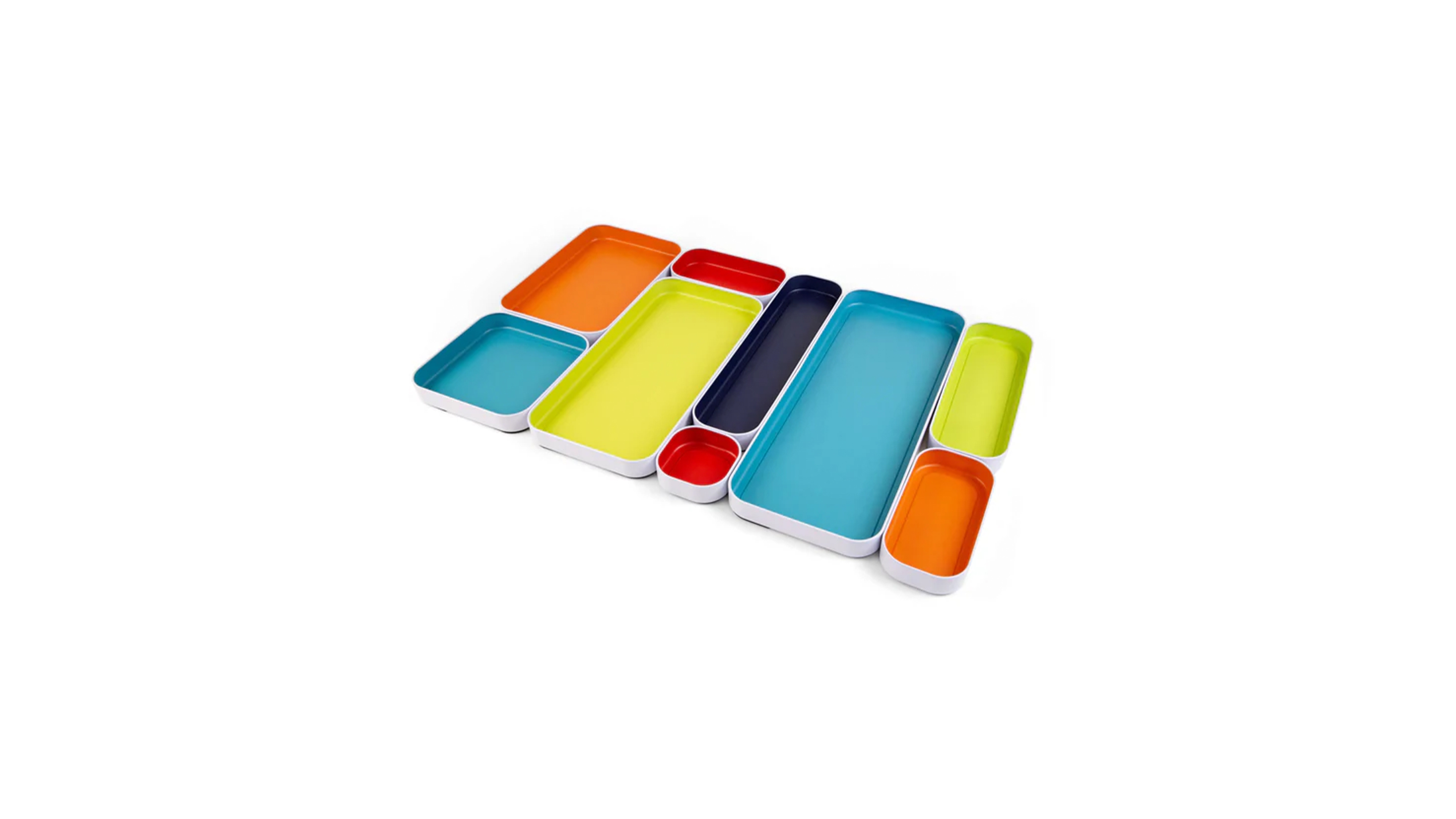 three by three Metal Drawer Organizer Bins, Set of 9