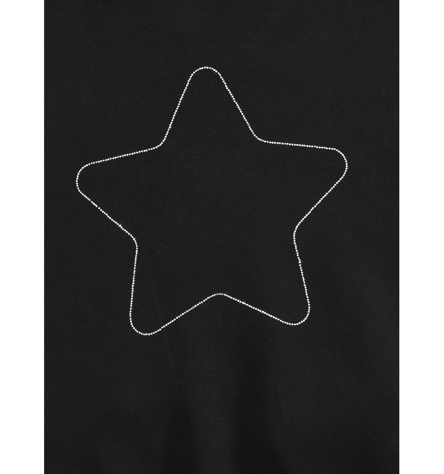 Men's Boxy Rhinestone Star Pullover Hoodie