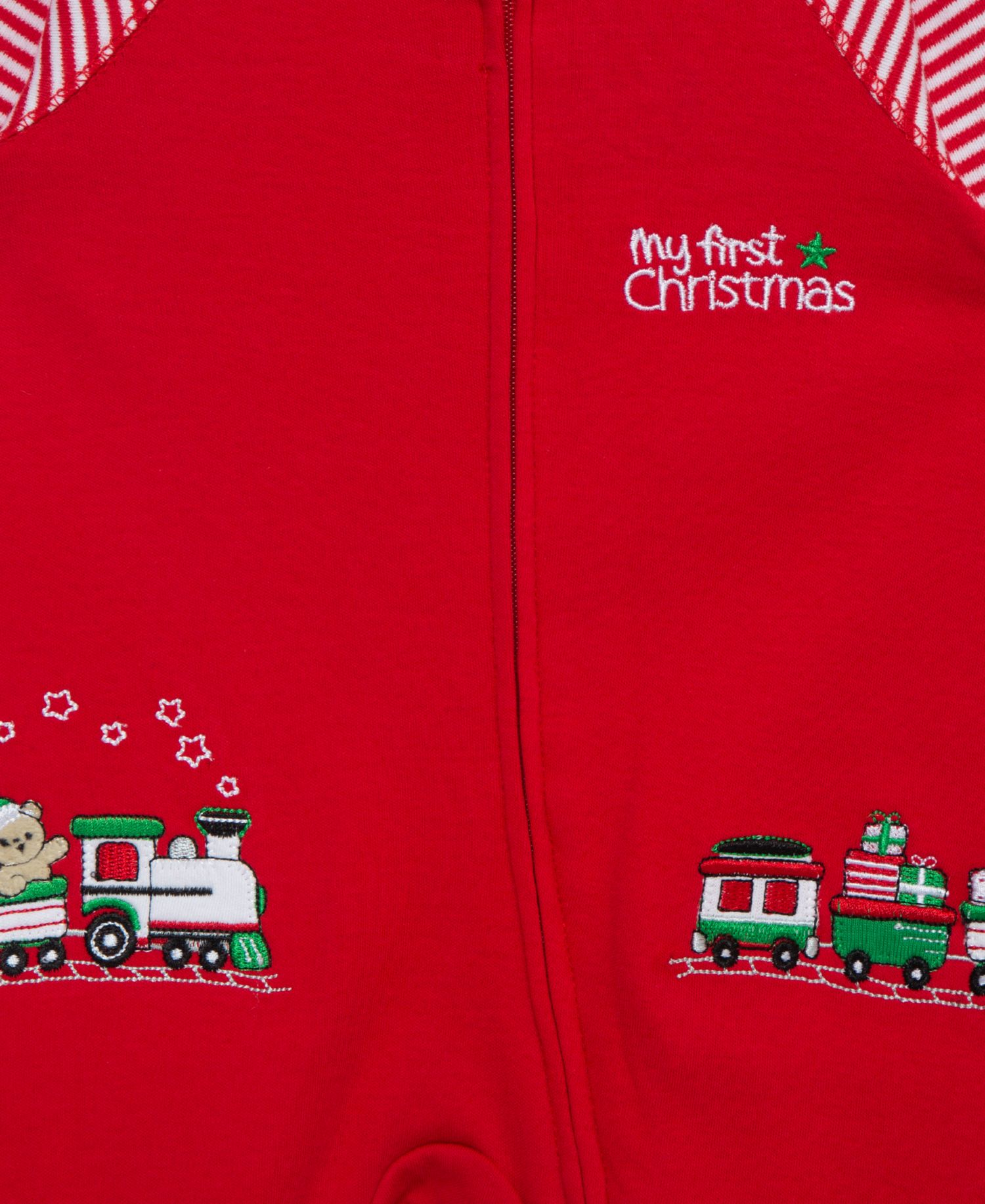 Baby Boys' Train Gift Embroidered Footed Coveralls and Hat, 2-Piece Set