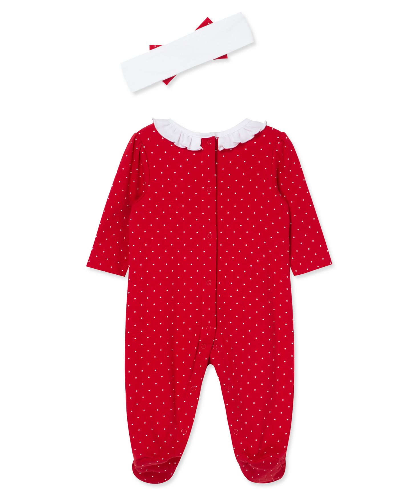 Аксессуары для волос Little Me Dainty Trees Printed Footed Coverallsand Headband, 2-Piece Set для девочек-малышей, цвет: Красный — фото 2