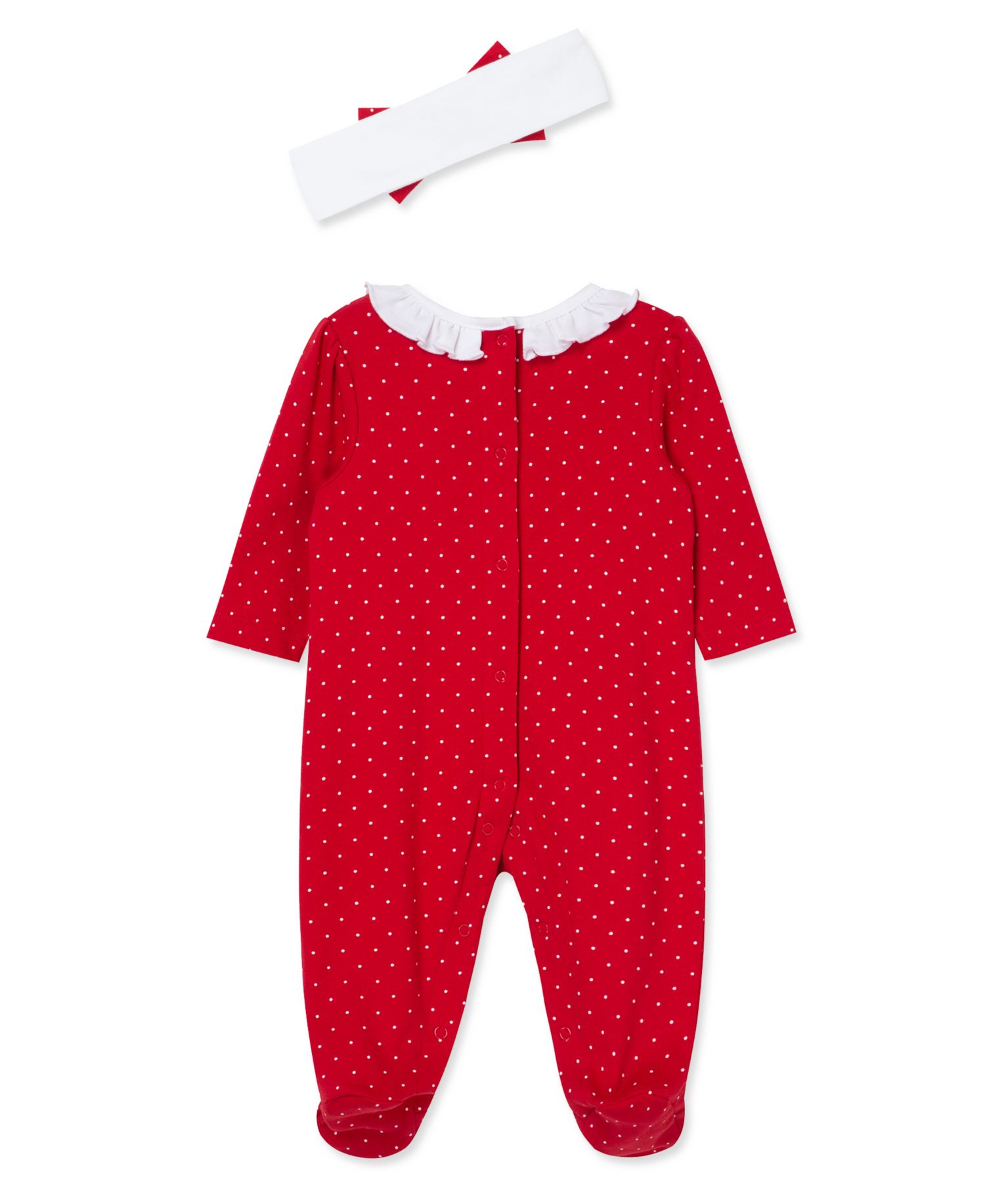 Baby Girls' Dainty Trees Printed Footed Coverallsand Headband, 2-Piece Set