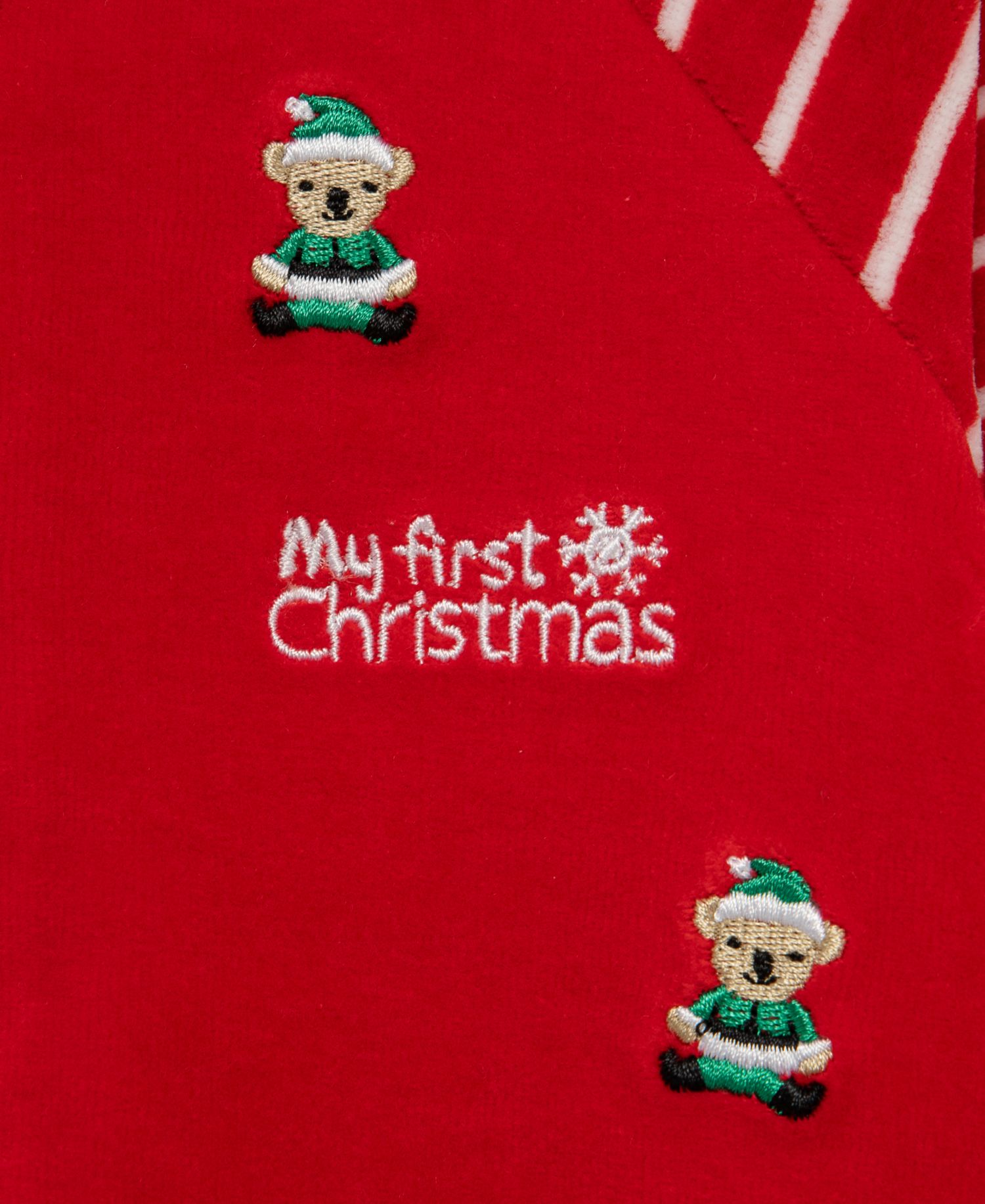 Baby Boys' Santa Bear My First Christmas Footed Coveralls