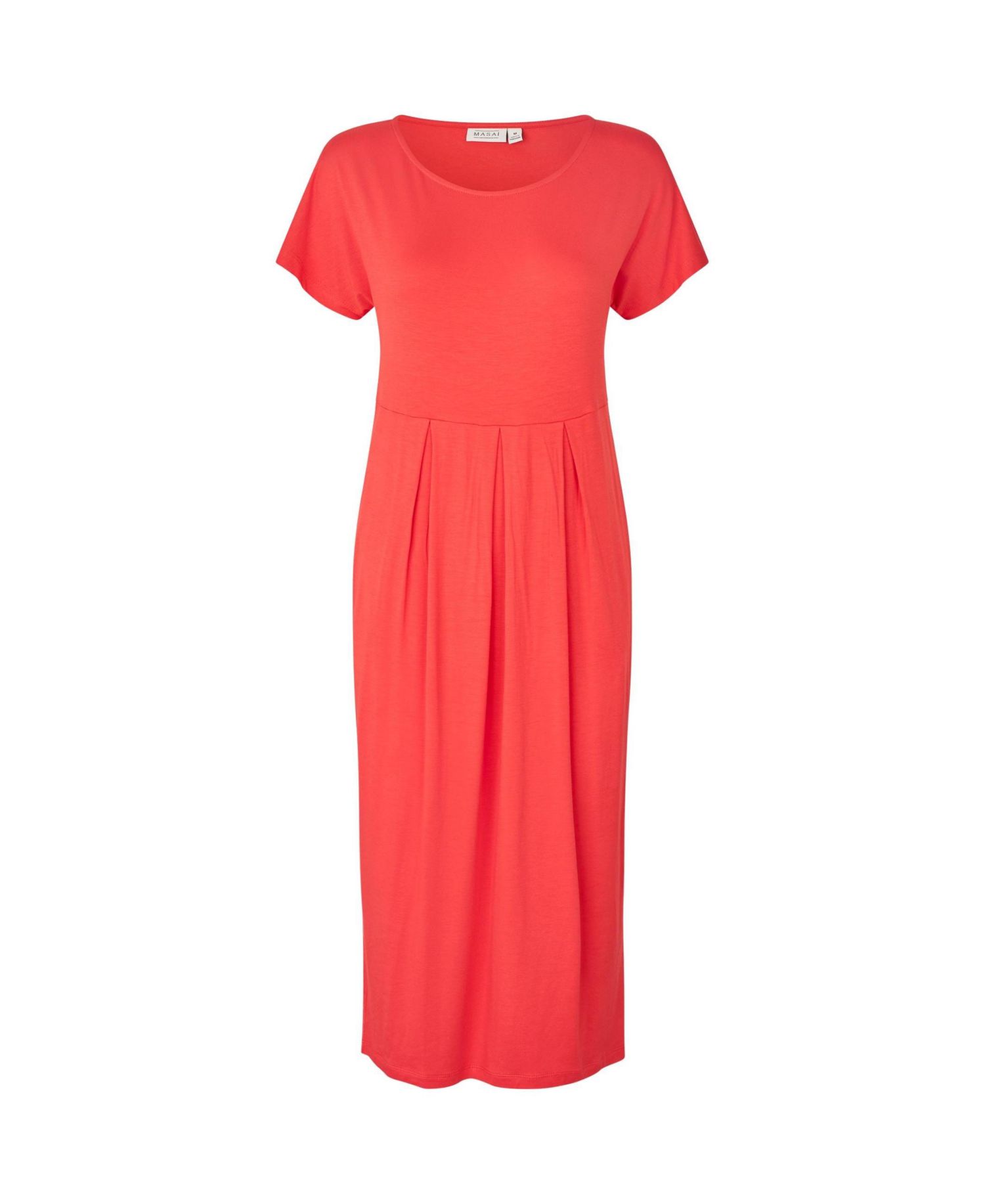 Women's A-Line Gathered-Waist Short-Sleeve Midi Dress