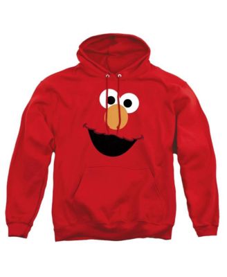 Men's Elmo Face Graphic Pullover Long-Sleeve Cotton-Polyester Blend Hoodie