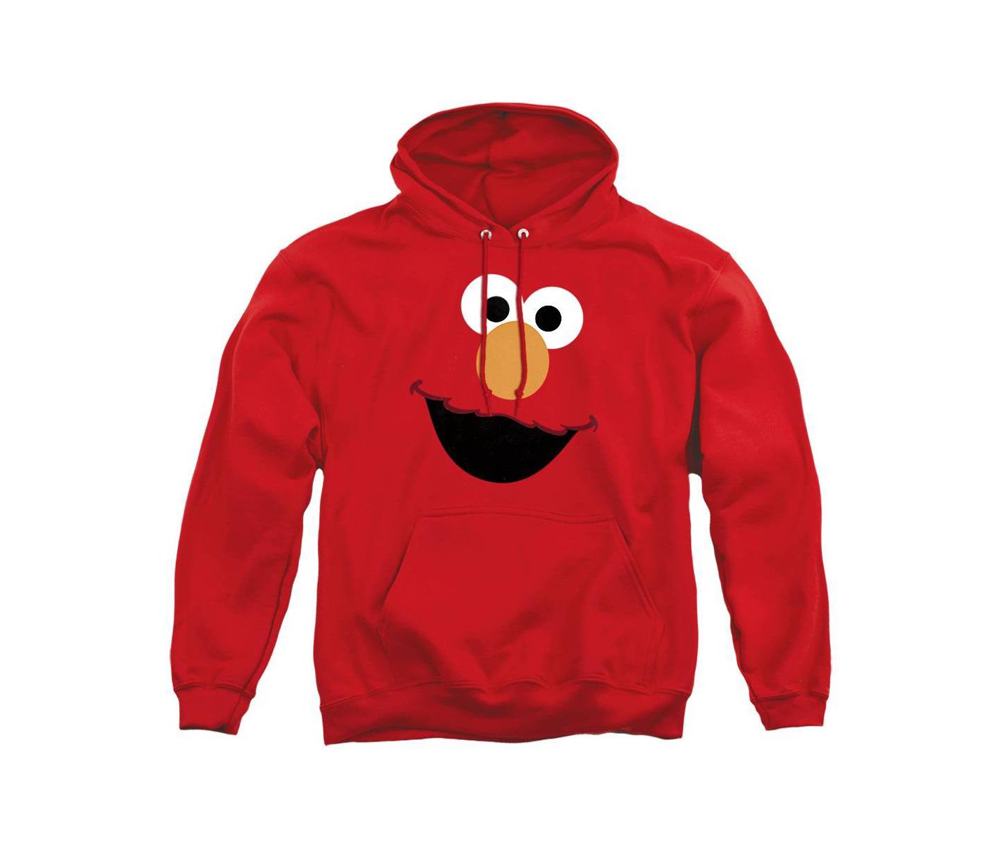 Мужское худи Sesame Street Elmo Face Graphic Pullover Long-Sleeve Cotton-Polyester Blend, цвет: Красный — фото 1