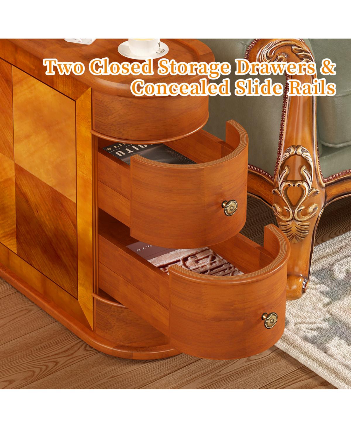Streamdale Furniture Wood End Table with 2 Drawers