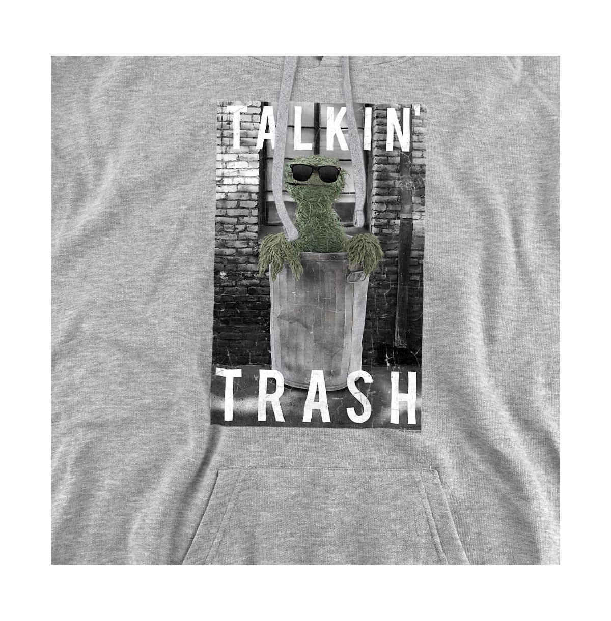 Sesame Street Men's Talkin Trash Pull-Over Graphic Kangaroo Pocket Hoodie
