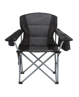 Portable Outdoor Camping Chair with Padded Armrests, Side Pockets and Cooler Bag
