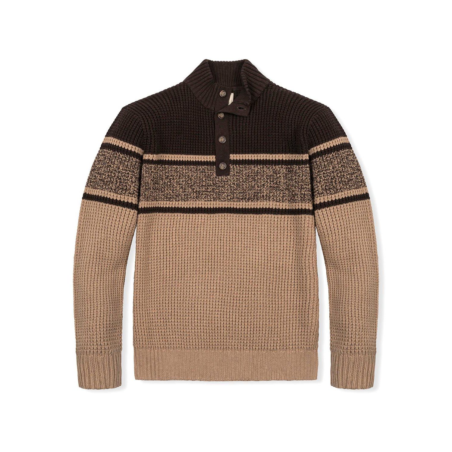 Men's Organic Mock Neck Waffle Sweater