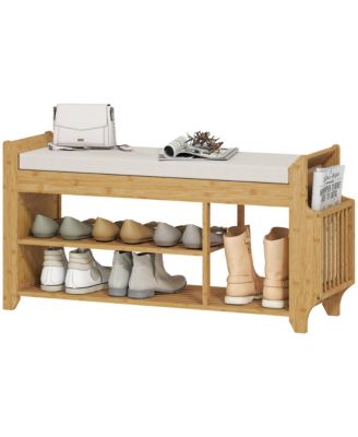 Shoe Bench with Cushioned Seat 100cm