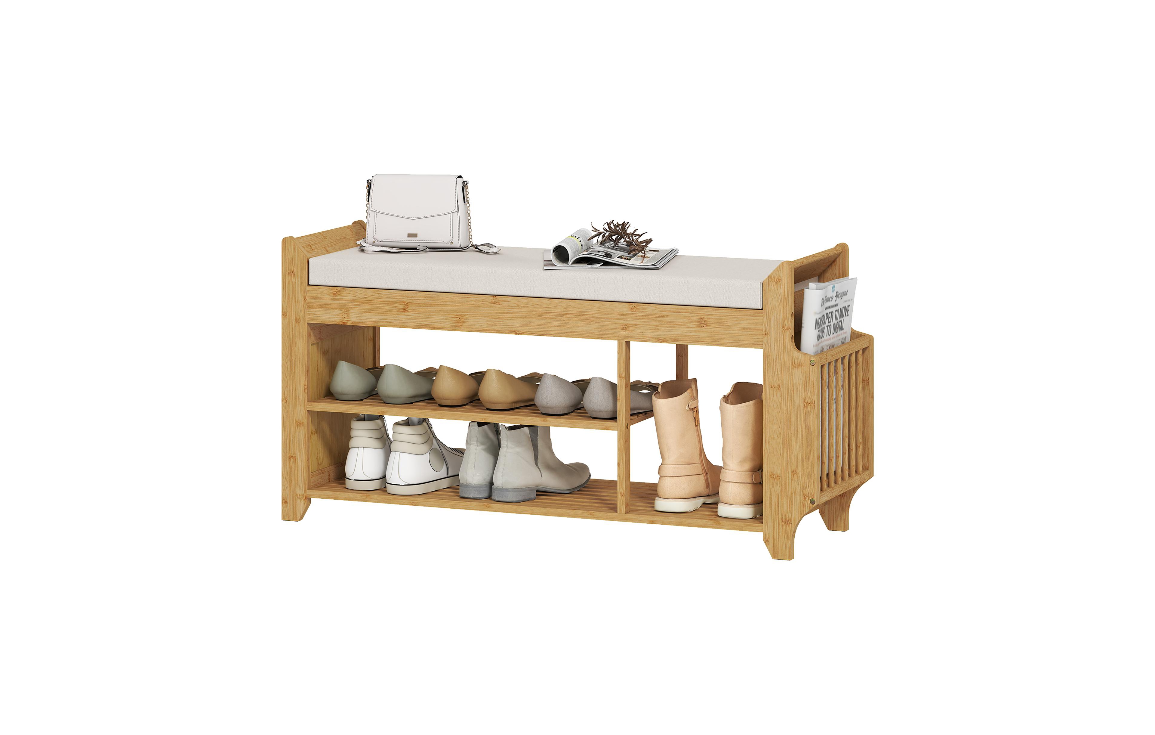 Homcom Shoe Bench with Cushioned Seat 100cm