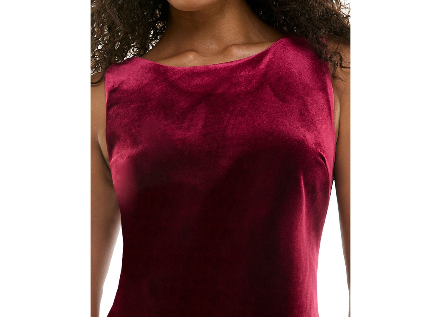 Juniors' Velvet Boat Neck A-Line Dress