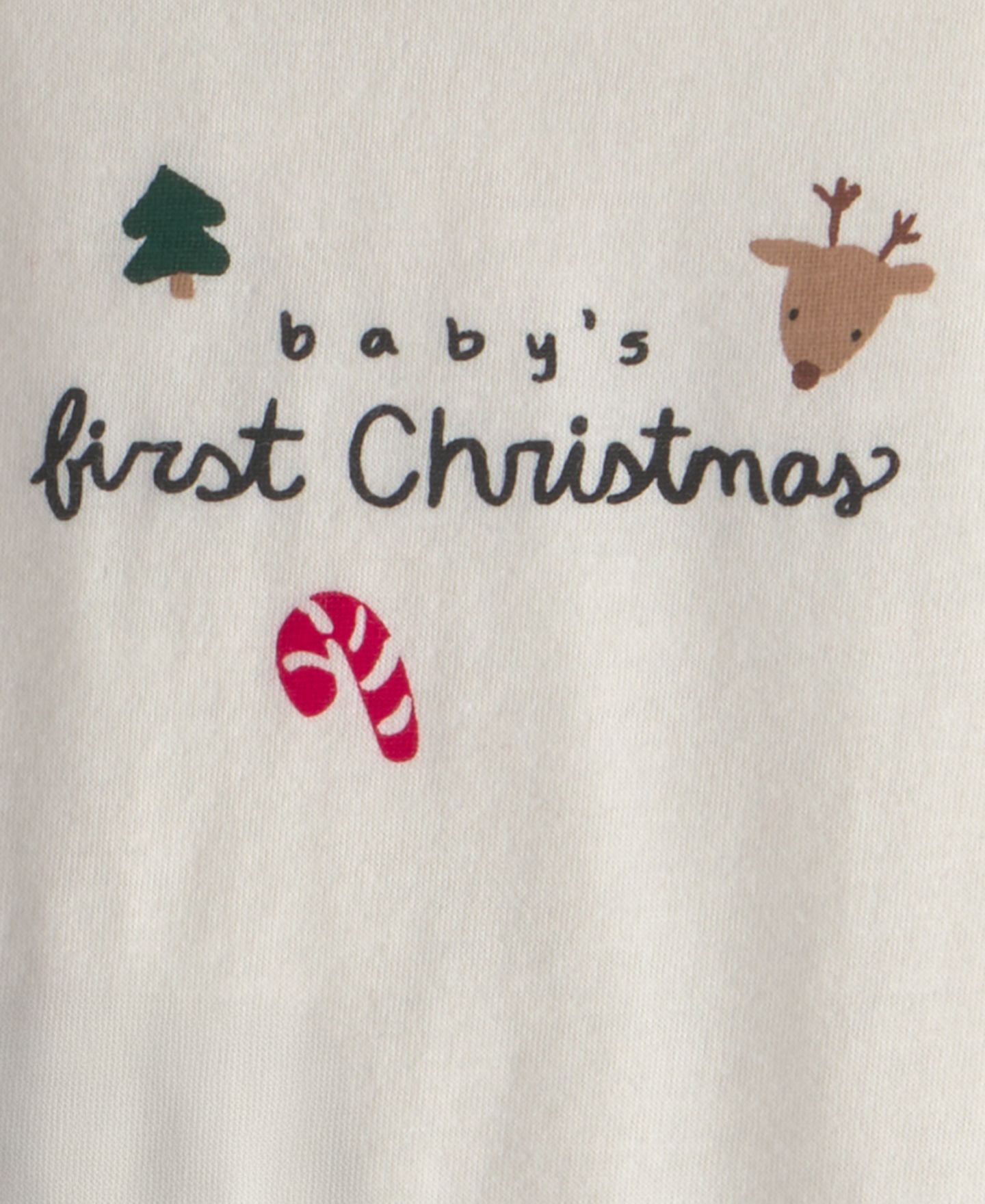 Детский комплект Carter's Baby's First Christmas: боди с принтом и брюки, 2 предмета, цвет: Слоновая кость / Зелёный — фото 3