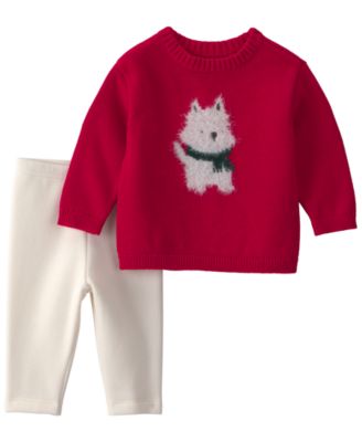 Baby Girls' Dog Crewneck Sweater and Pants, 2-Piece Set 