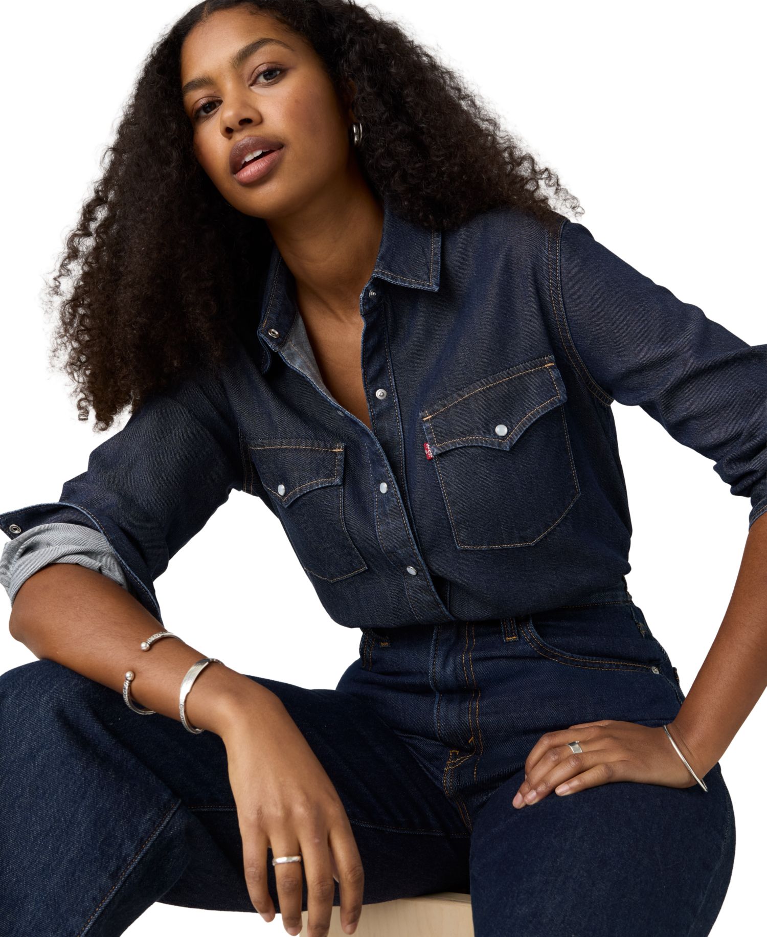 Women's Evans Relaxed Western Long-Sleeve Denim Shirt