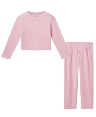 Girls' 5-16 Pointelle Heart Pajama, 2-Piece Set