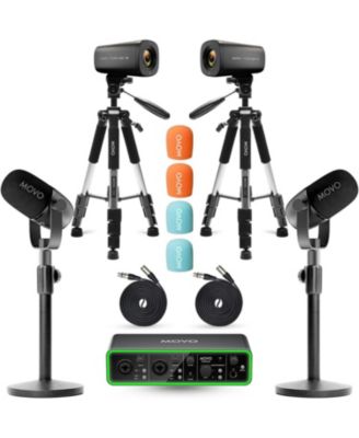 Two Person Video Podcast Equipment 4K USB-C Audio Interface Bundle