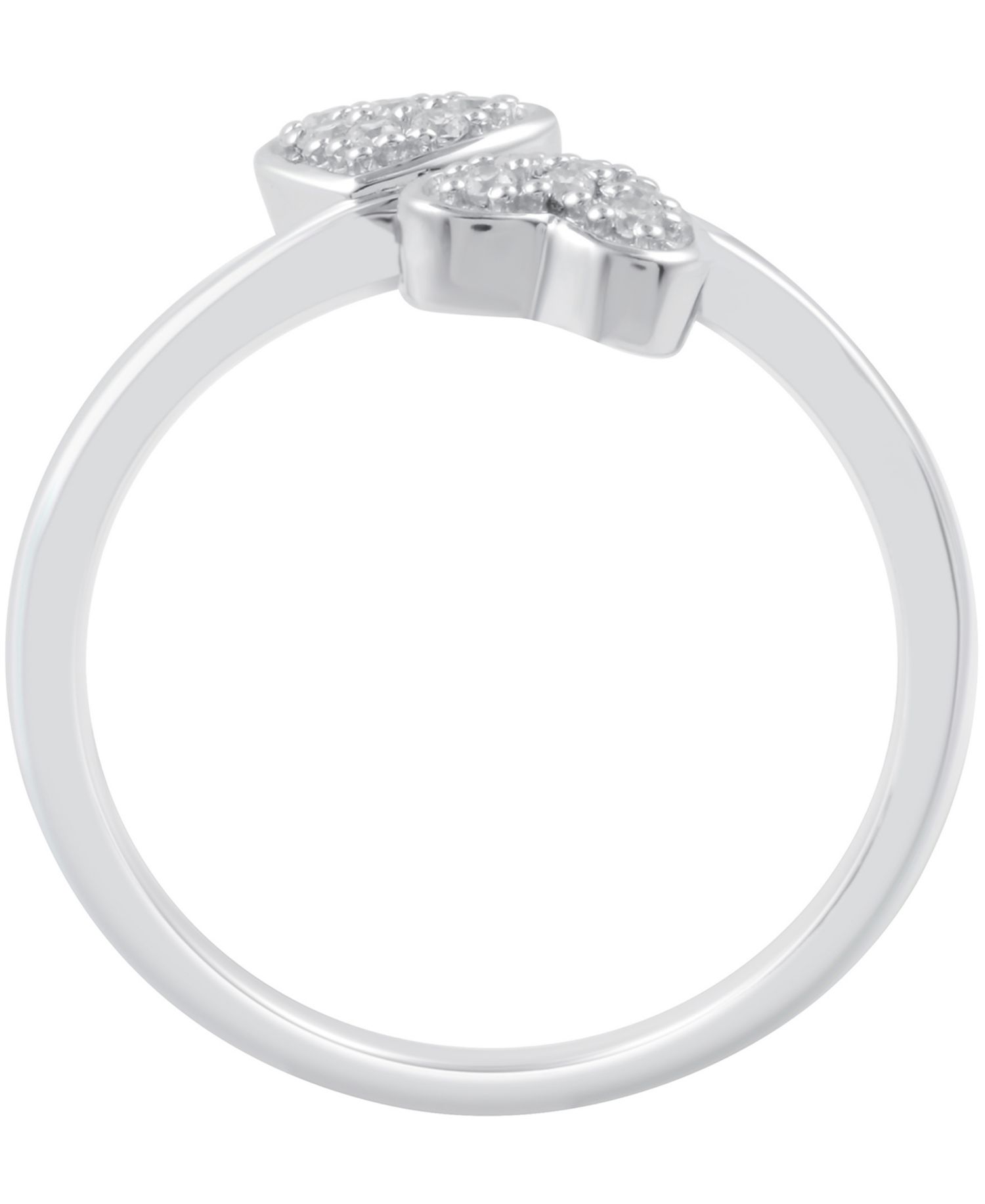 Diamond Double Heart Ring (1/10 ct. t.w) in Sterling Silver