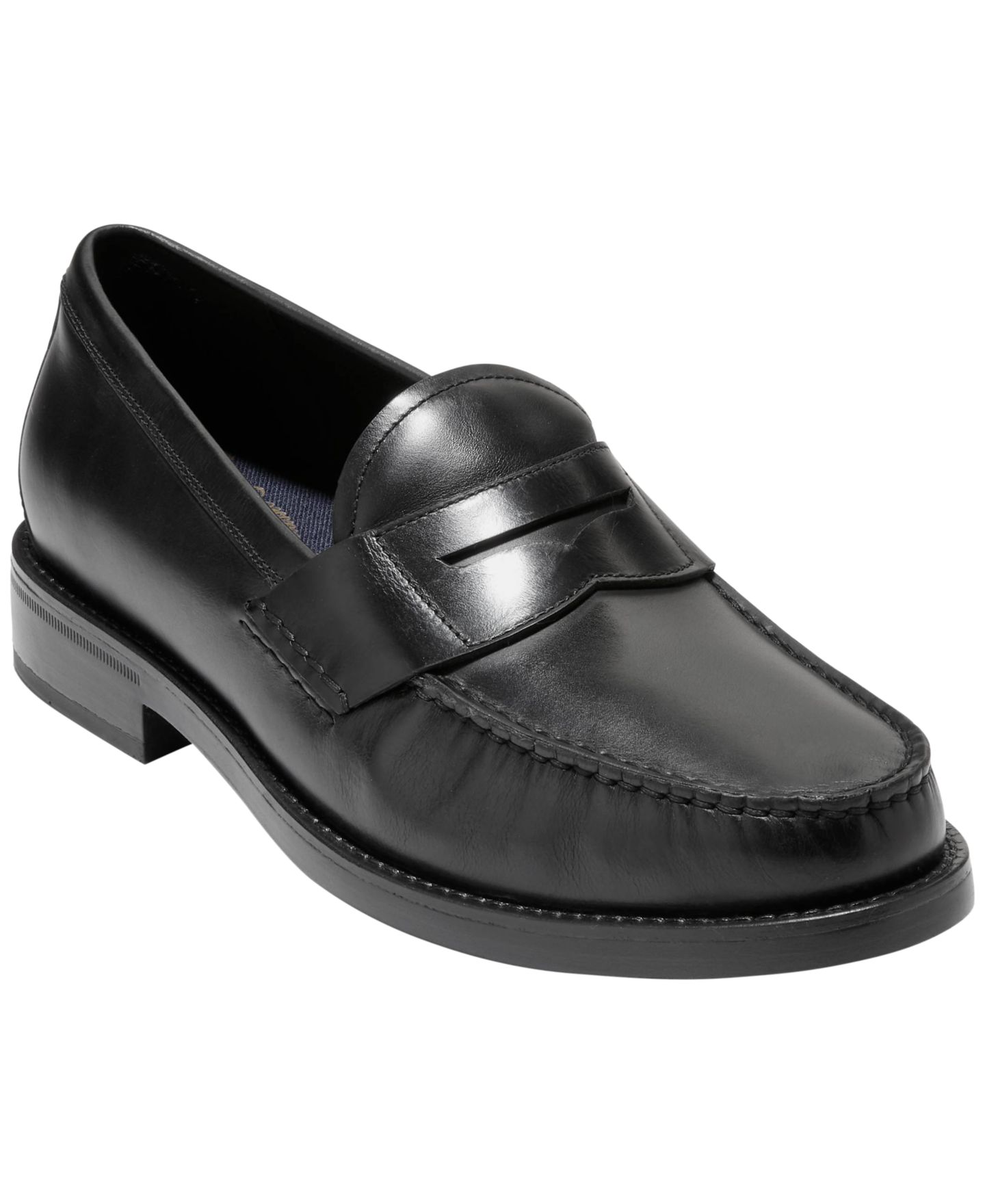 Мужские кожаные лоферы Cole Haan Pinch Penny Flexcraft с круглым носком, цвет: Чёрный — фото 1