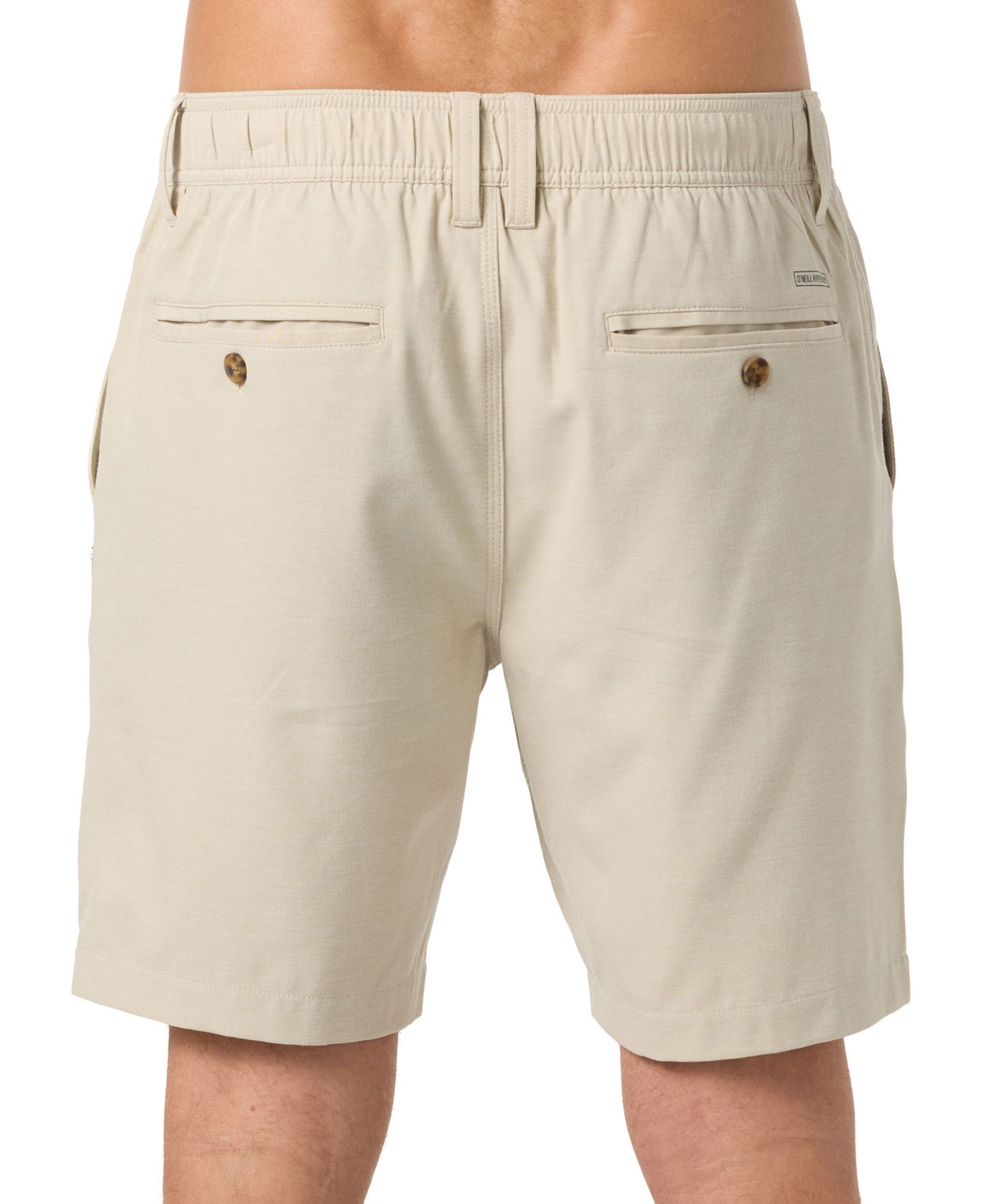 Мужские шорты O'Neill Reserve Light Check Hybrid Elastic Waist Shorts, 8" Inseam, цвет: Светлый хаки — фото 3