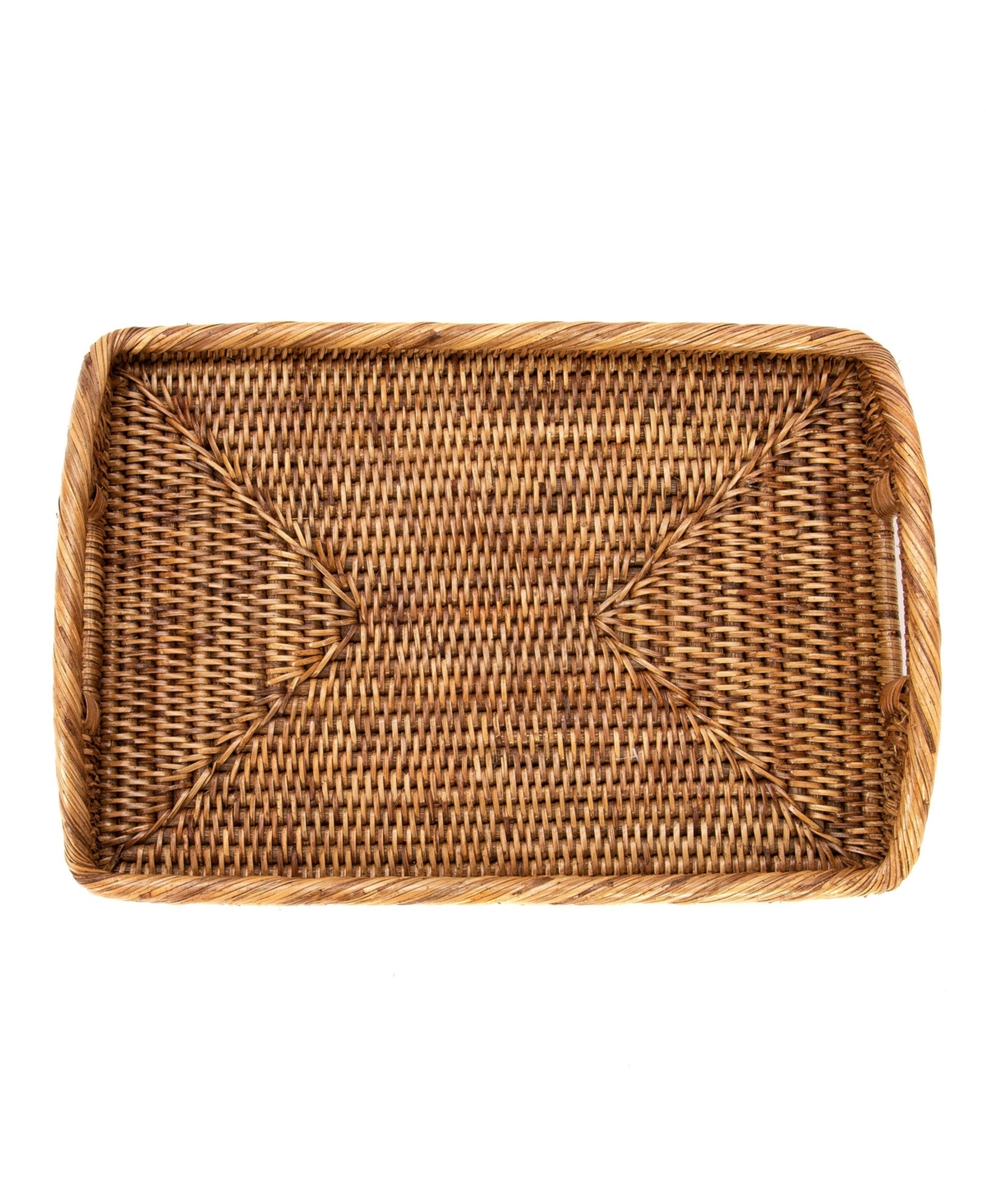 Artifacts Trading Company Rattan Rectangular Serving Tray With High Handles
