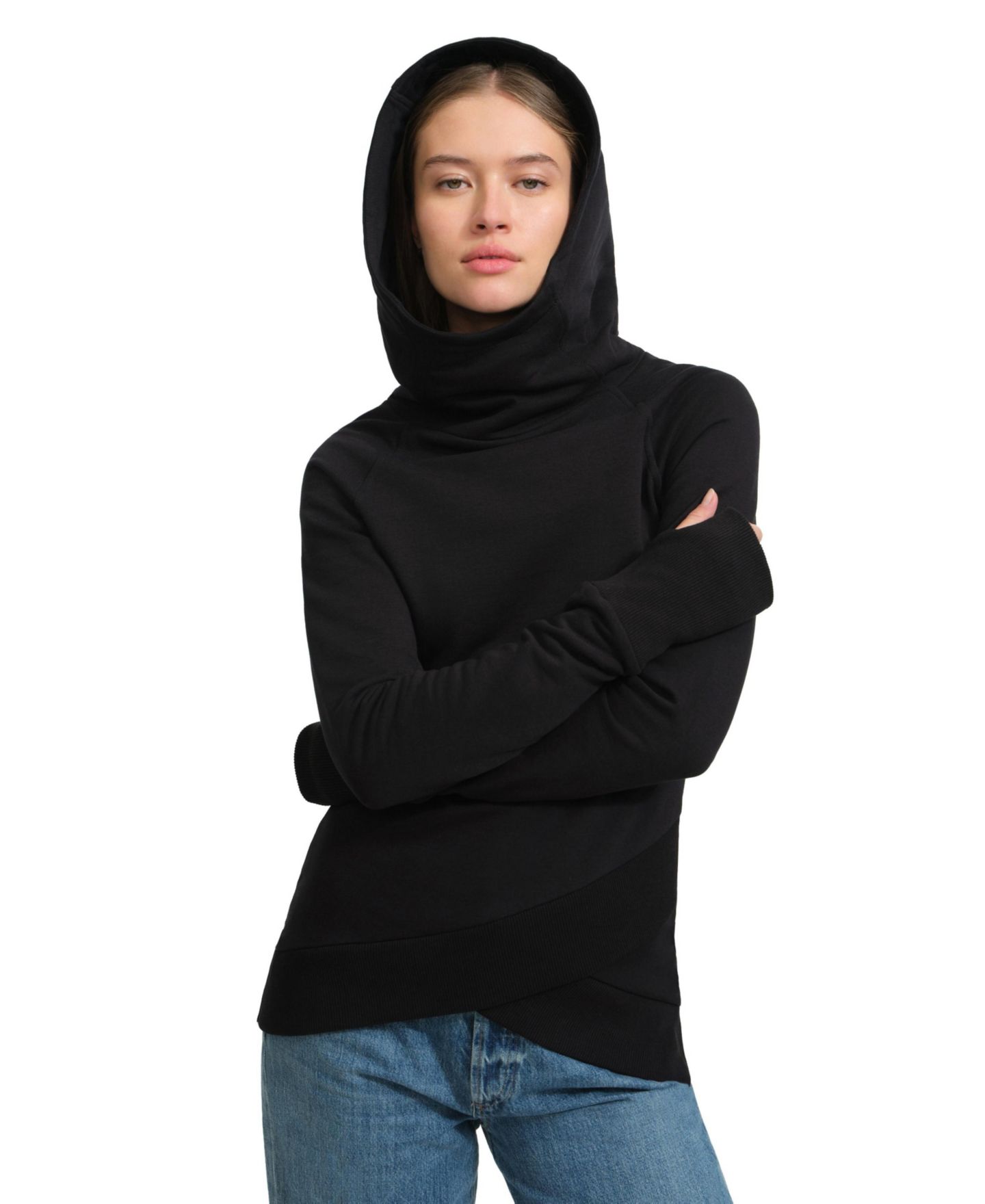 Женский свитшот Marcella Geneva Hooded Thumbhole, цвет: Чёрный — фото 6