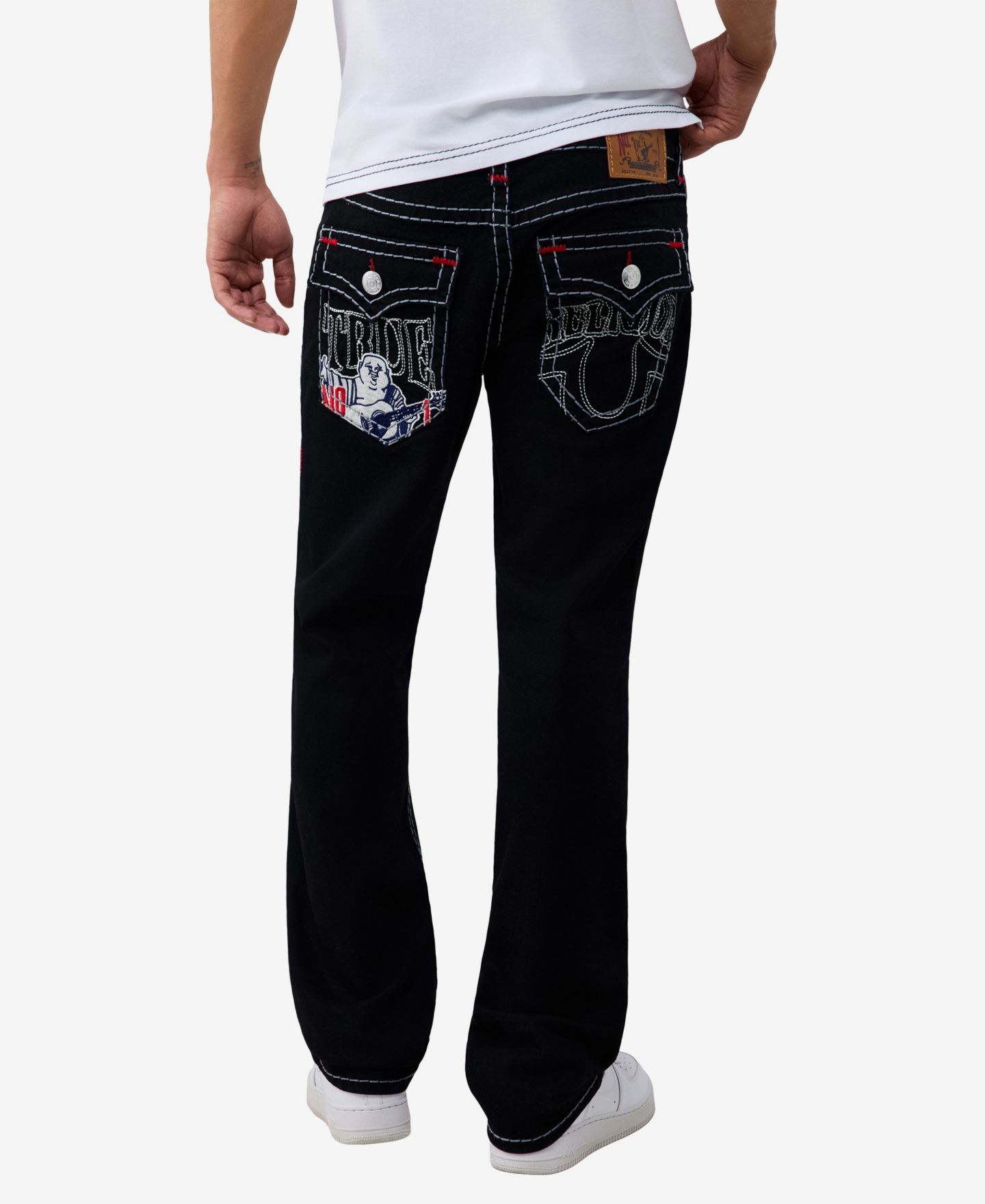 Мужские джинсы True Religion Ricky Super T Flap Straight, цвет: Чёрный — фото 3
