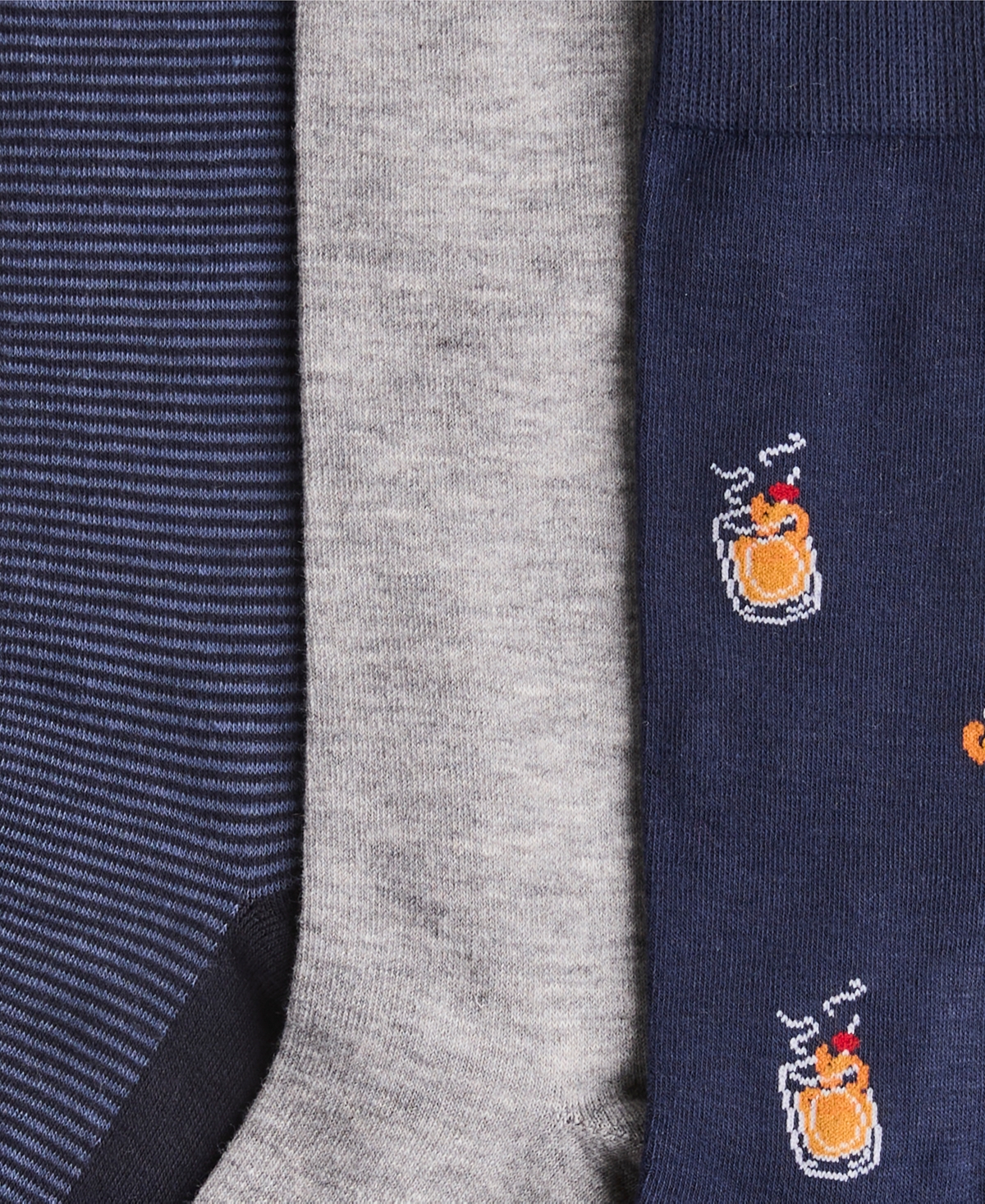 Perry Ellis Portfolio Men's Drinks Flat-Knit Stripes Crew Socks, 3-Pack