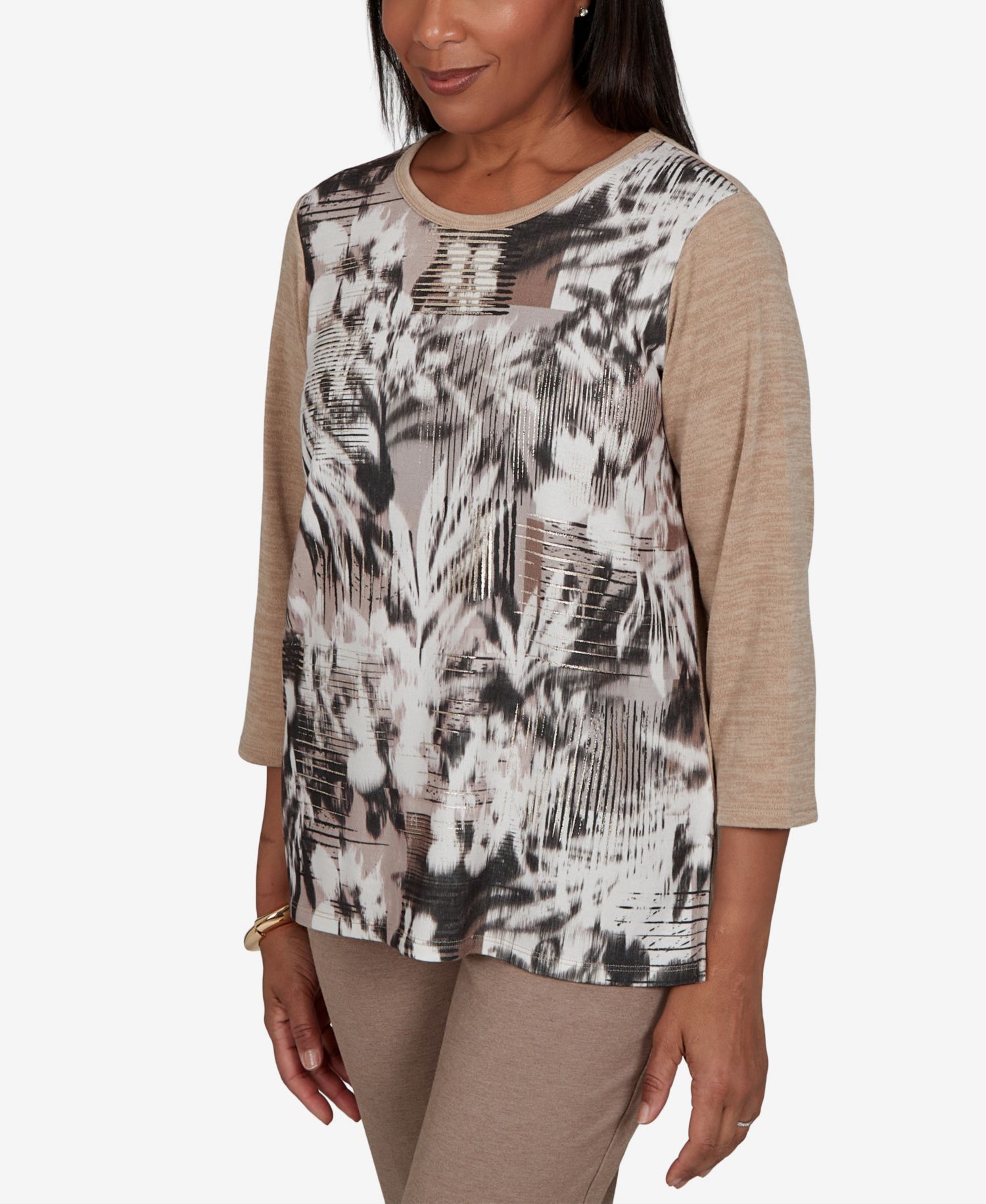 Petite Crewneck 3/4-Sleeve T-Shirt