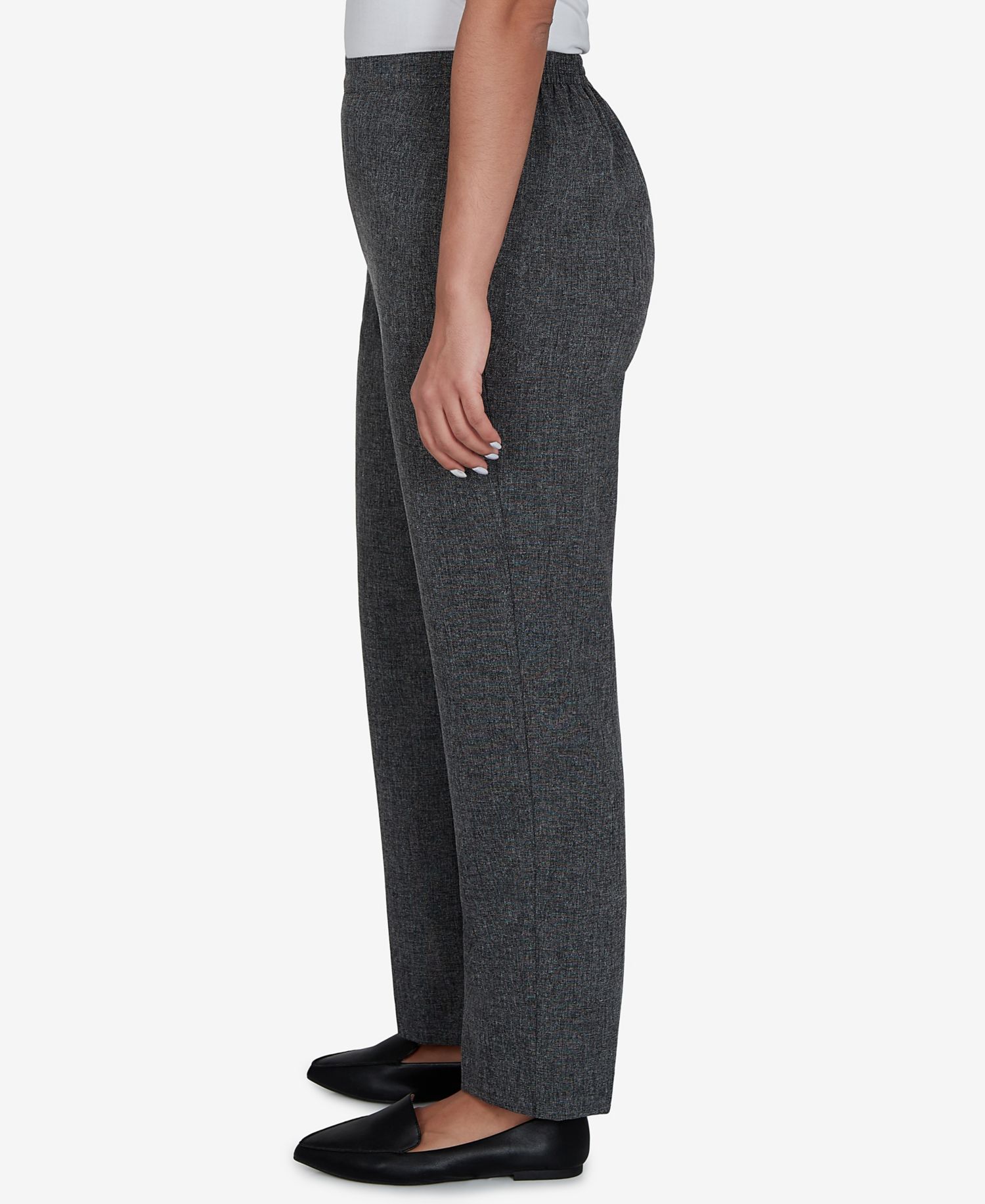 Petite Pull-On Straight Leg Mid-Rise Pants