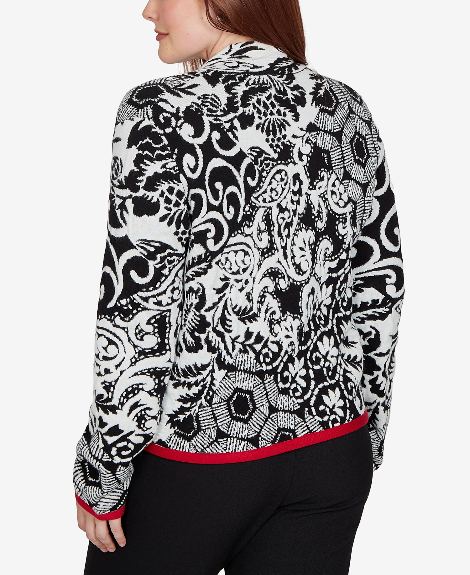 Petite Funnel Neck Long-Sleeve Acrylic-Blend Jacket