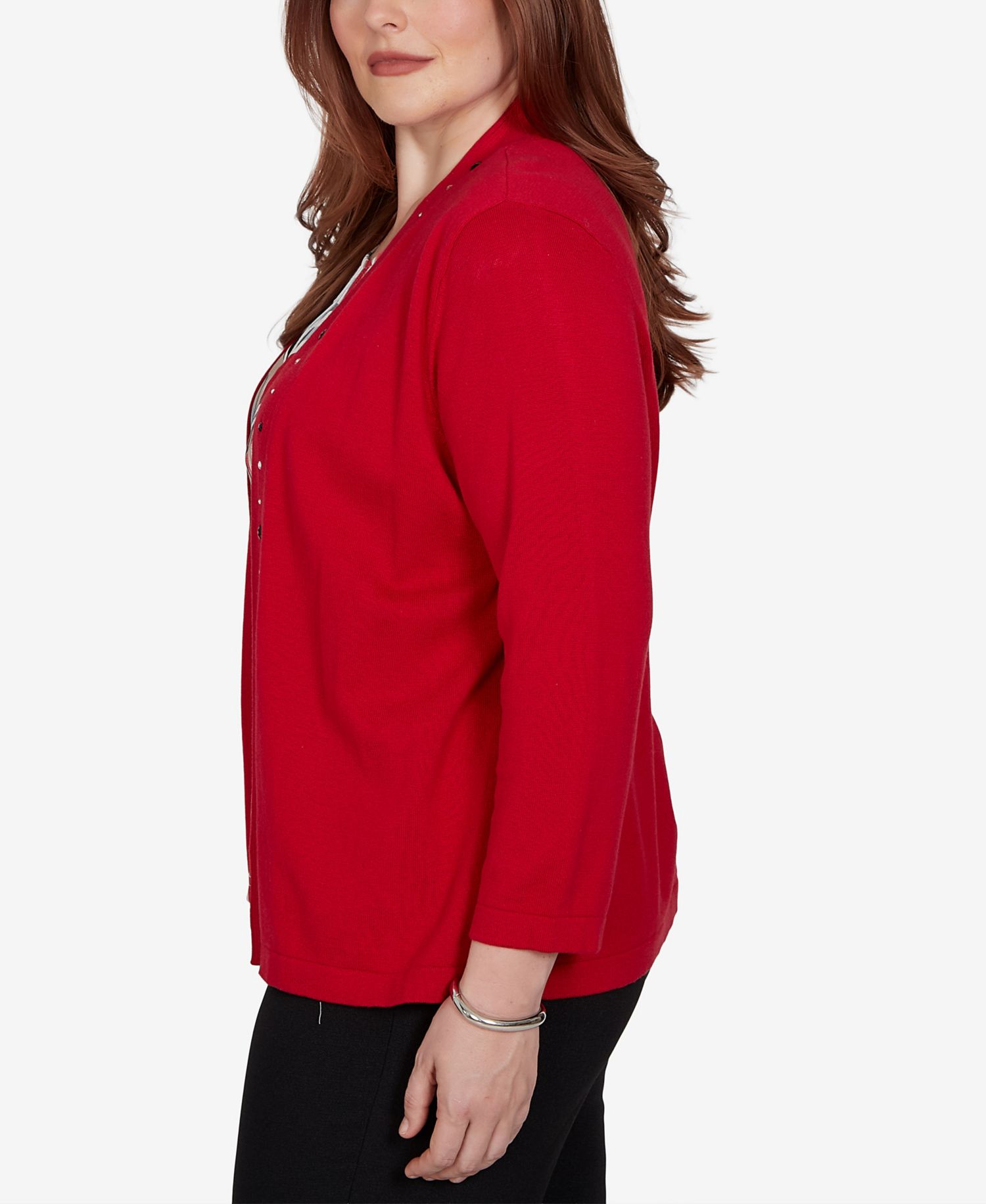 Petite Shawl-Collar 3/4-Sleeve Cardigan