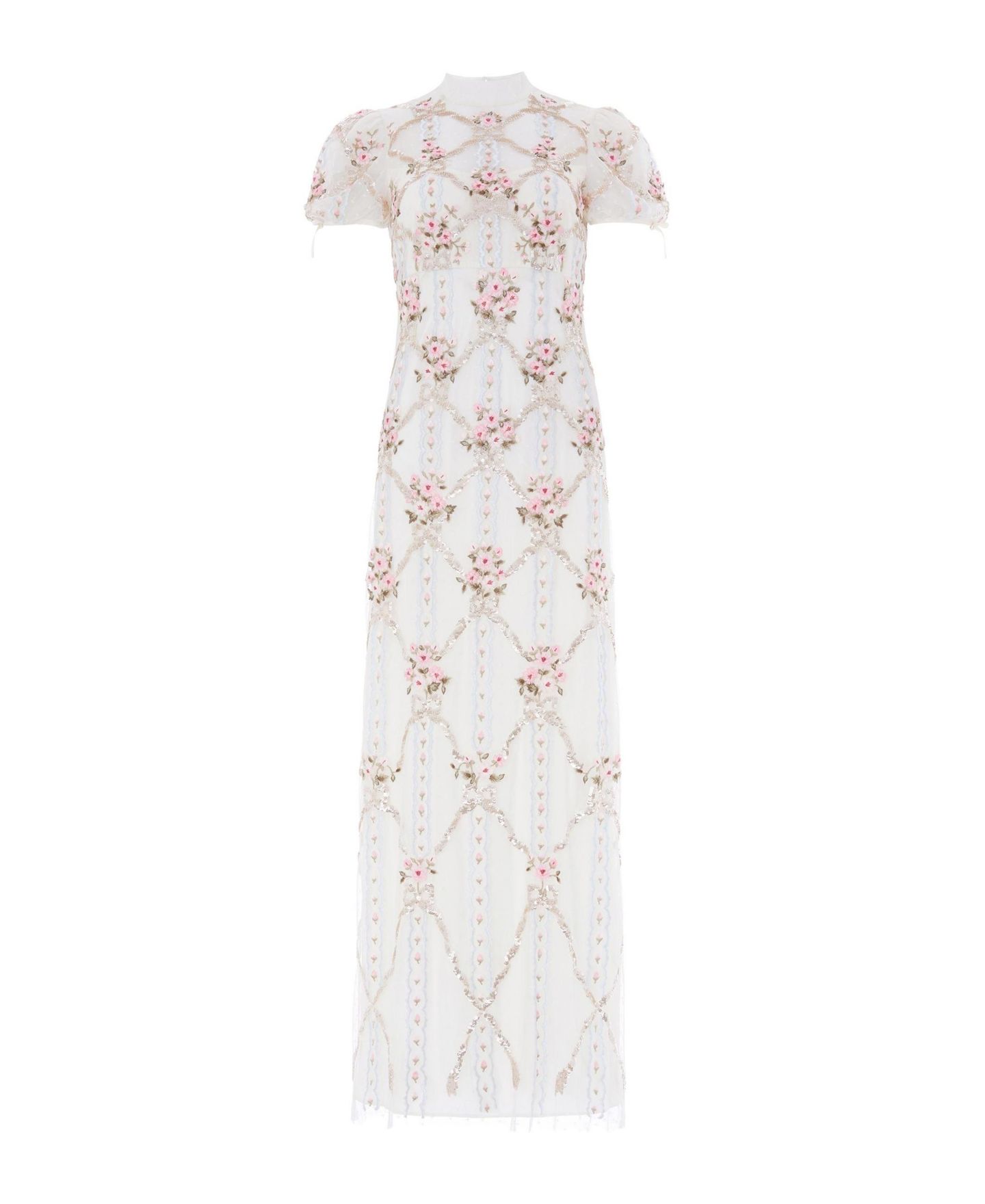 Женское платье Needle & Thread High-Neck Embroidered Maxi Gown, цвет: Меловой — фото 2