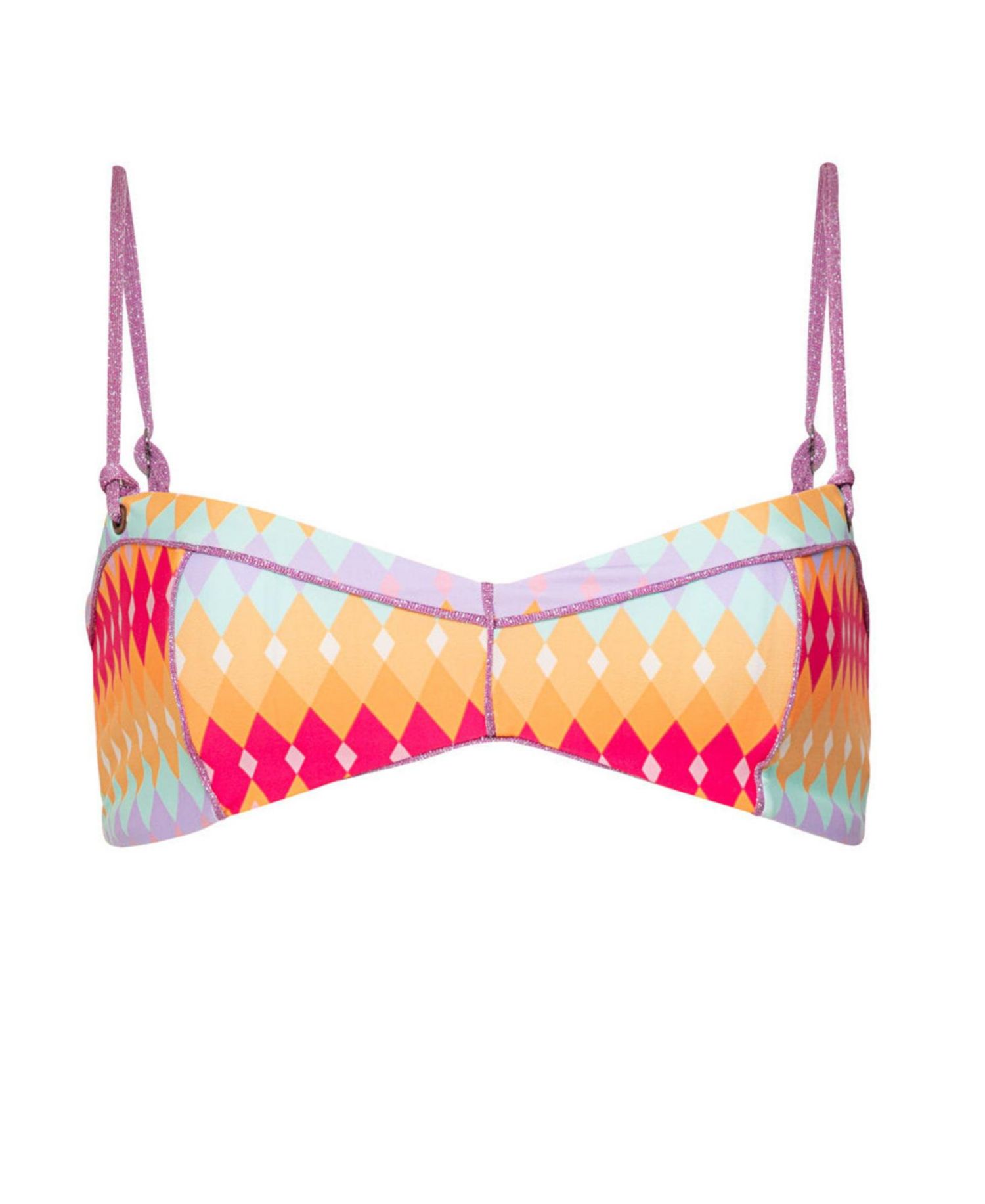 Women's Classic Bralette Reversible Geometric-Print Bikini Top