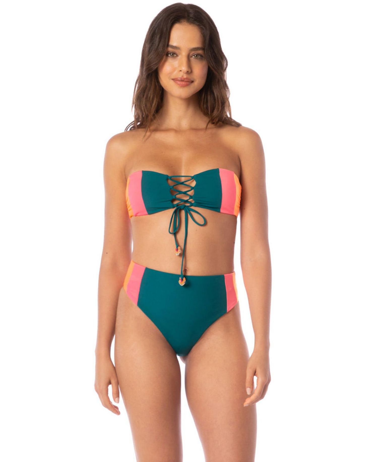 Women's Verdant Breeze Nomad Strapless Bandeau Reversible Bikini Top