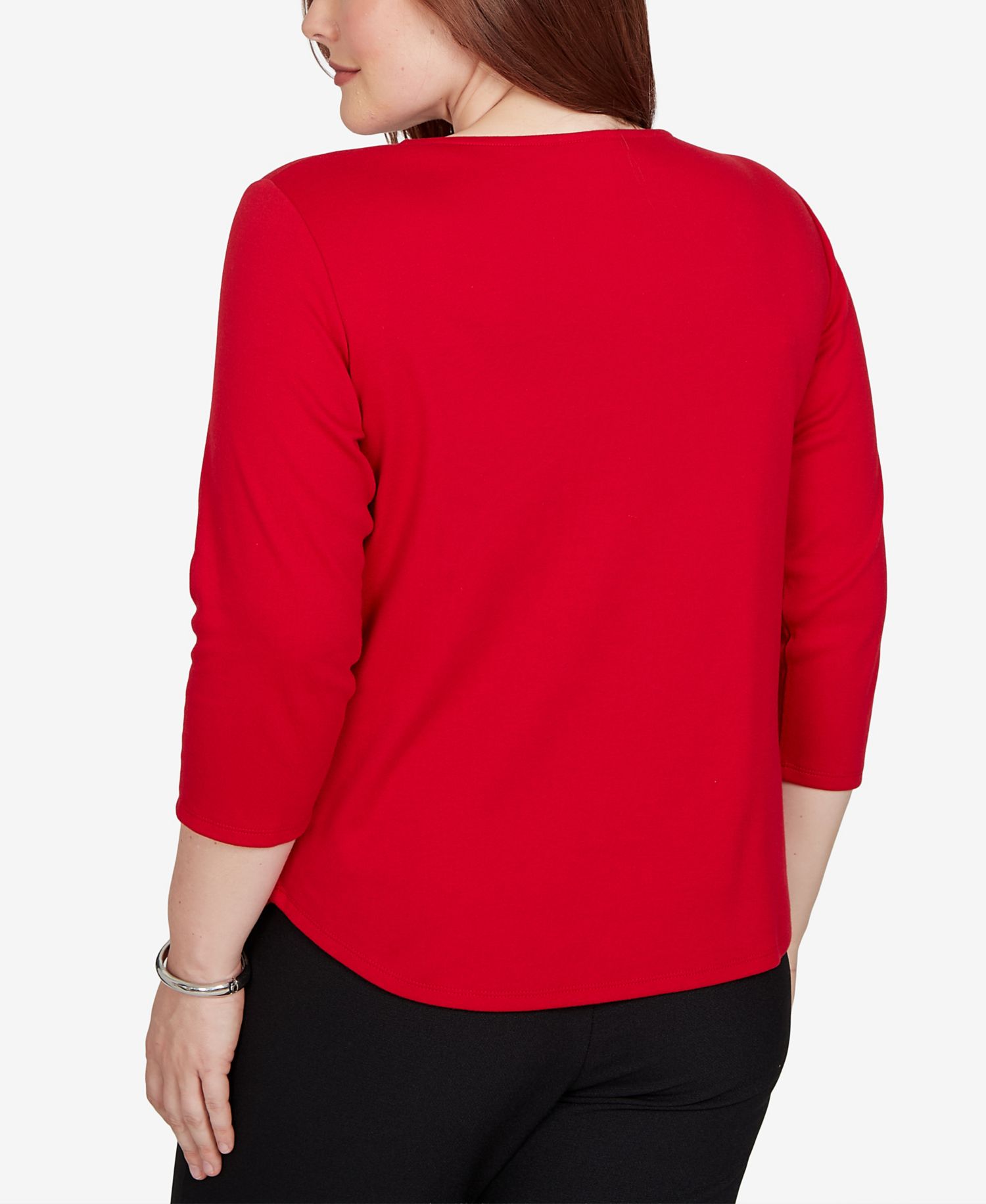 Women's Keyhole-Neck 3/4-Sleeve Pullover