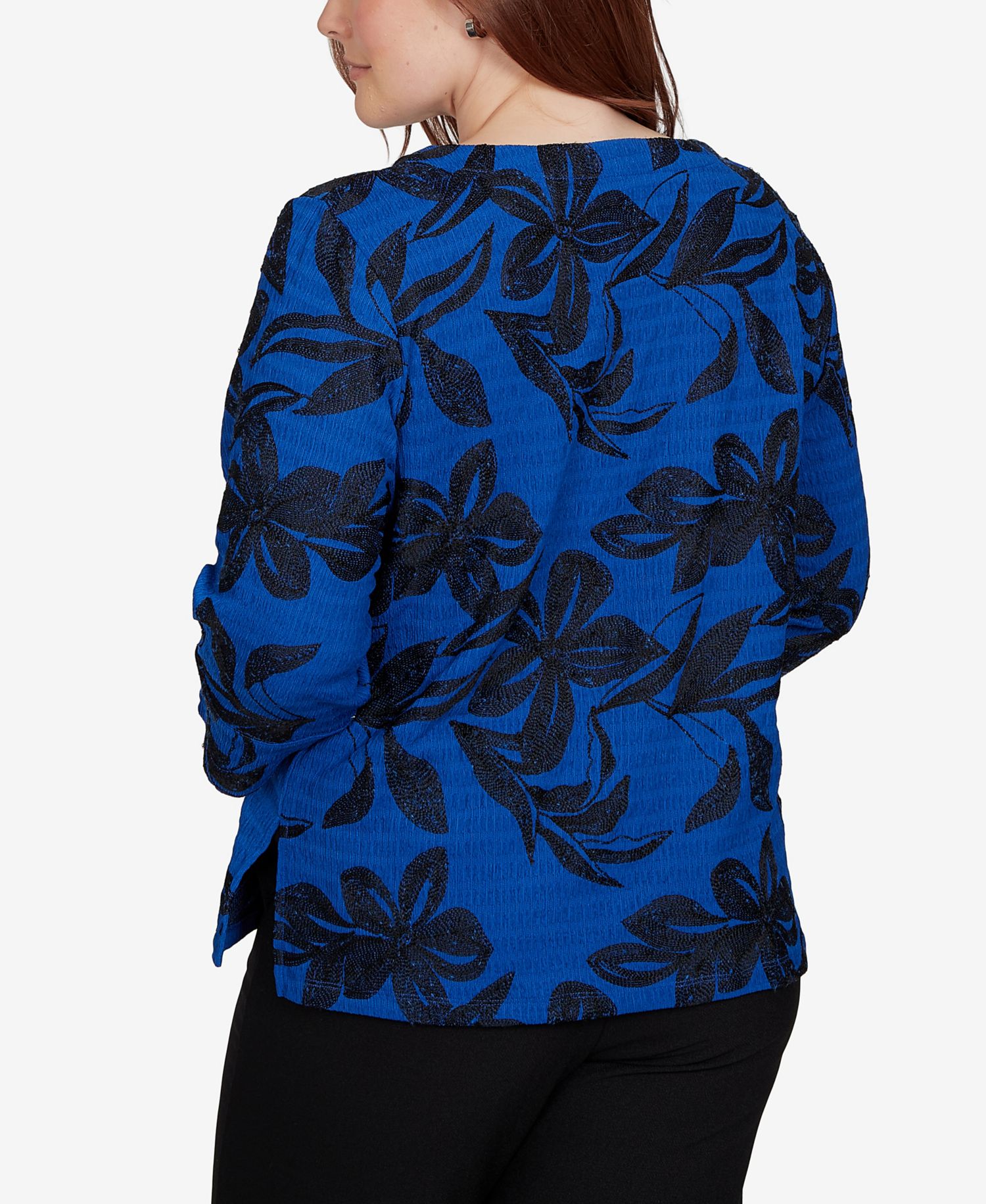 Women's Floral Knit 3/4-Sleeve Blouse
