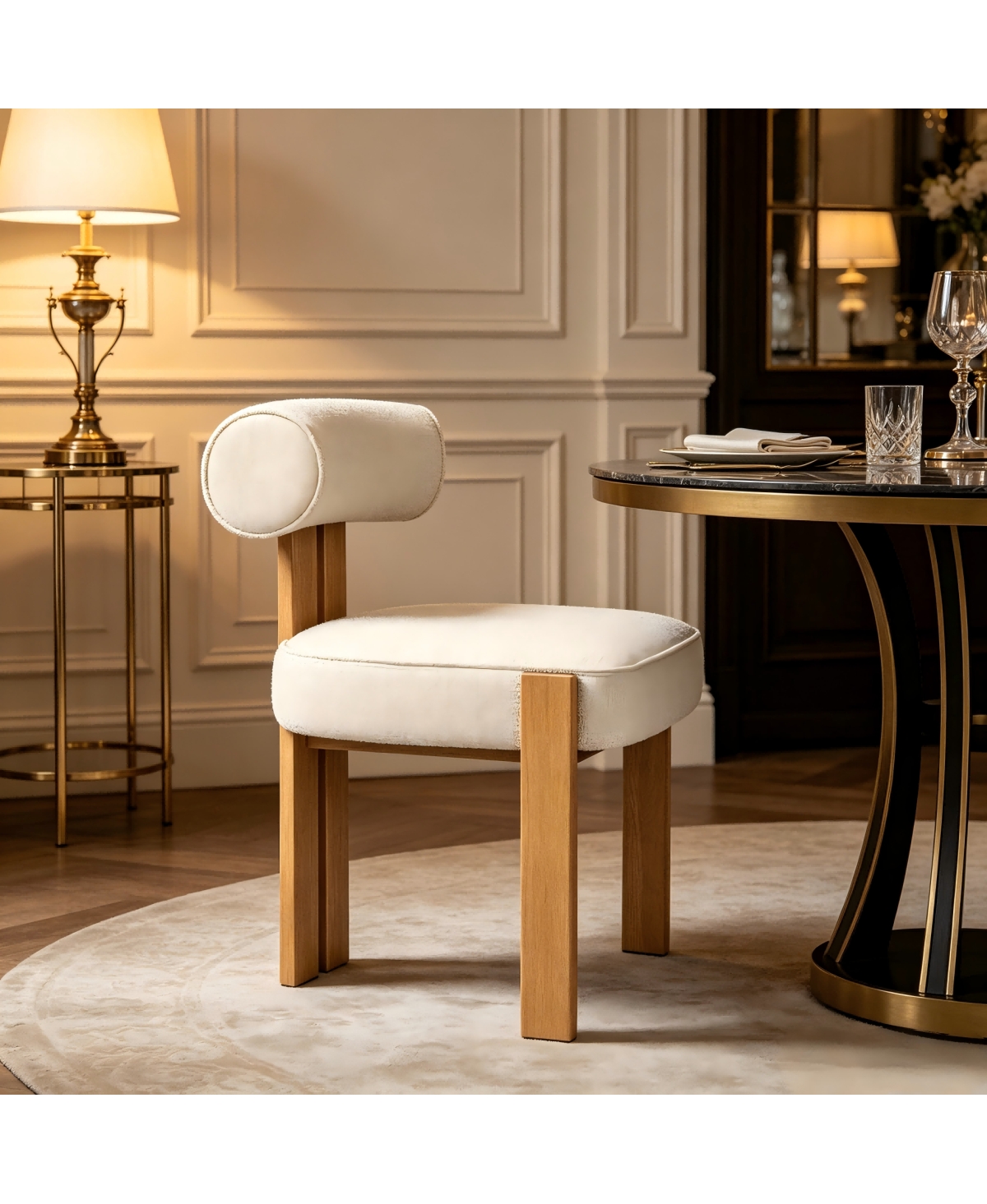 Streamdale Furniture Modern Upholstered Fabric Dining Chair, No Assembly Required