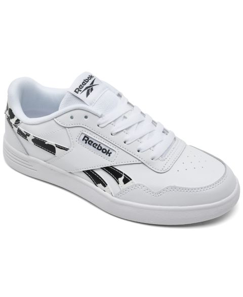 Женские кроссовки Reebok Court Advance Cow Print Lifestyle, цвет: Белый / Чёрный