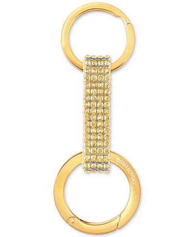 Swarovski Gold-Tone Alcantara® Crystal Pavé Key Ring