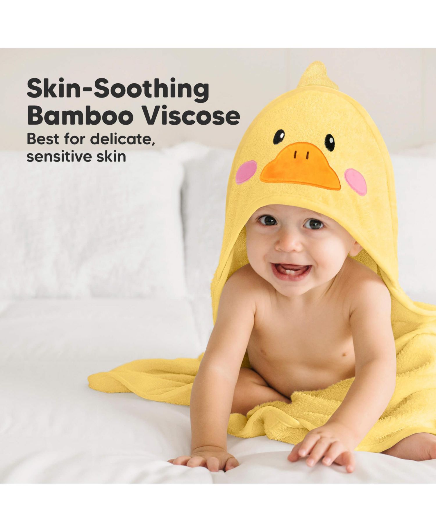 Cuddle Baby Hooded Towel, 2-Pack Baby Bath Towel for Newborn, Large Hooded Baby Towels with Hood, Soft Absorbent