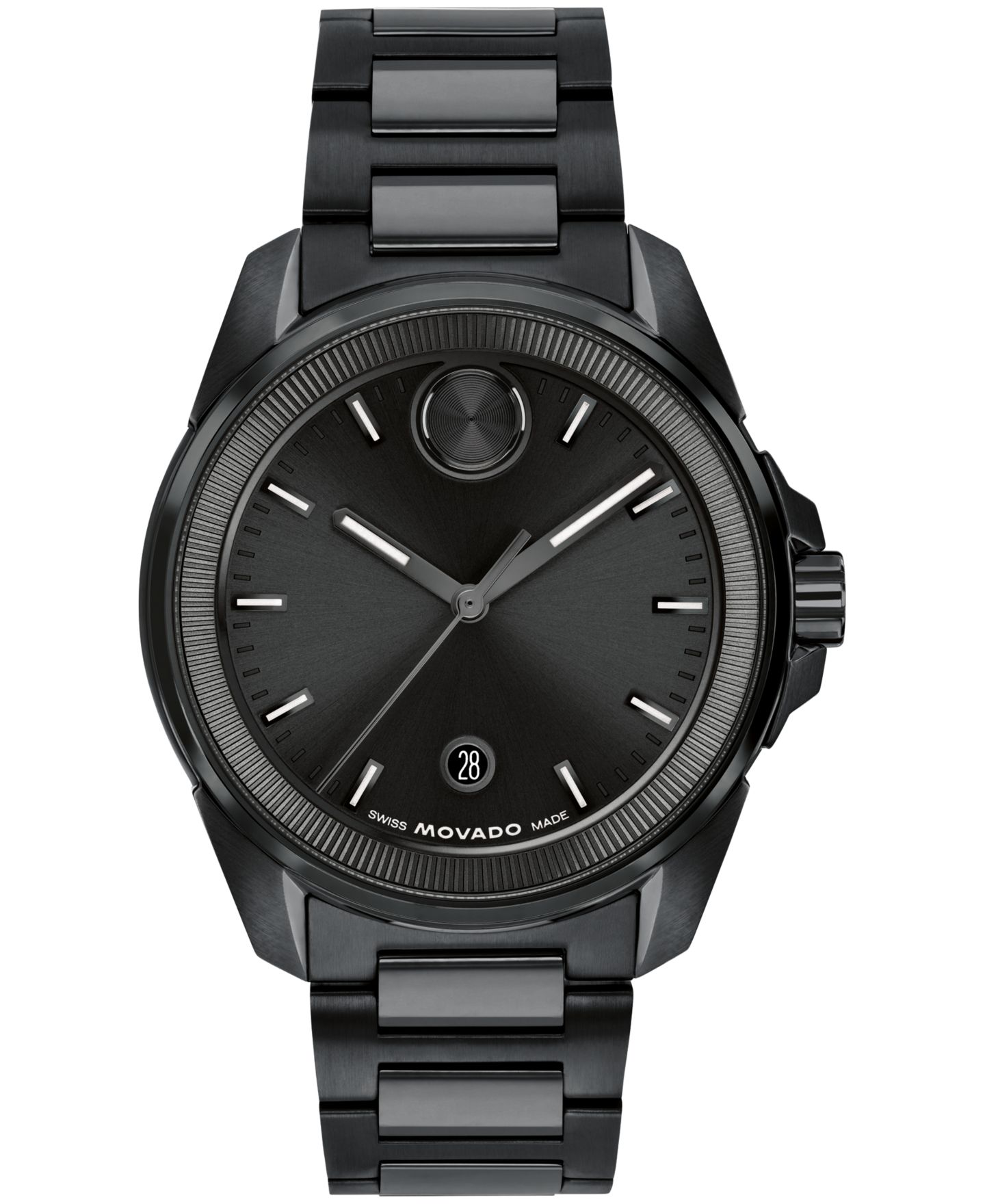 Мужские часы Movado Bold Verso Black Stainless Steel Watch 42mm — фото 1