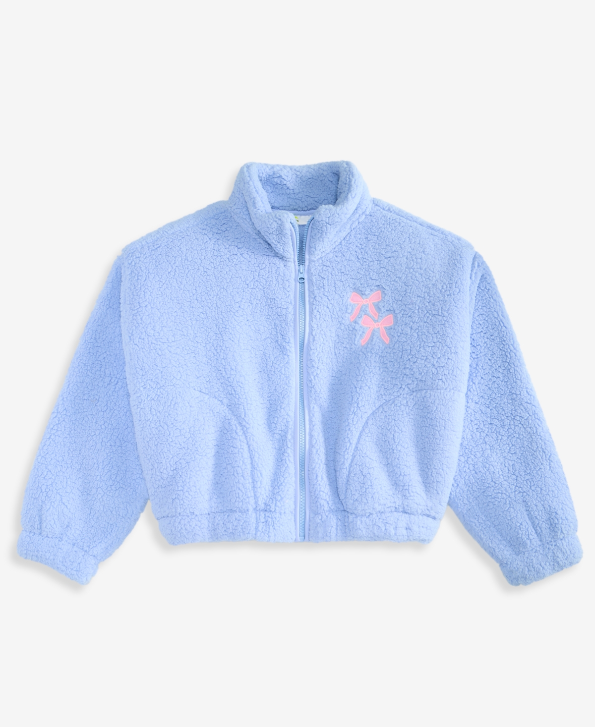 Epic Threads Kids' Girls' Xs-xl Bow-embroidery Faux-sherpa Jacket, Macy's Exclusive In Lucien Blu
