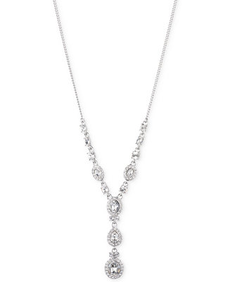 Givenchy Multi-Crystal and Pavé Y-Neck Necklace - Macy's