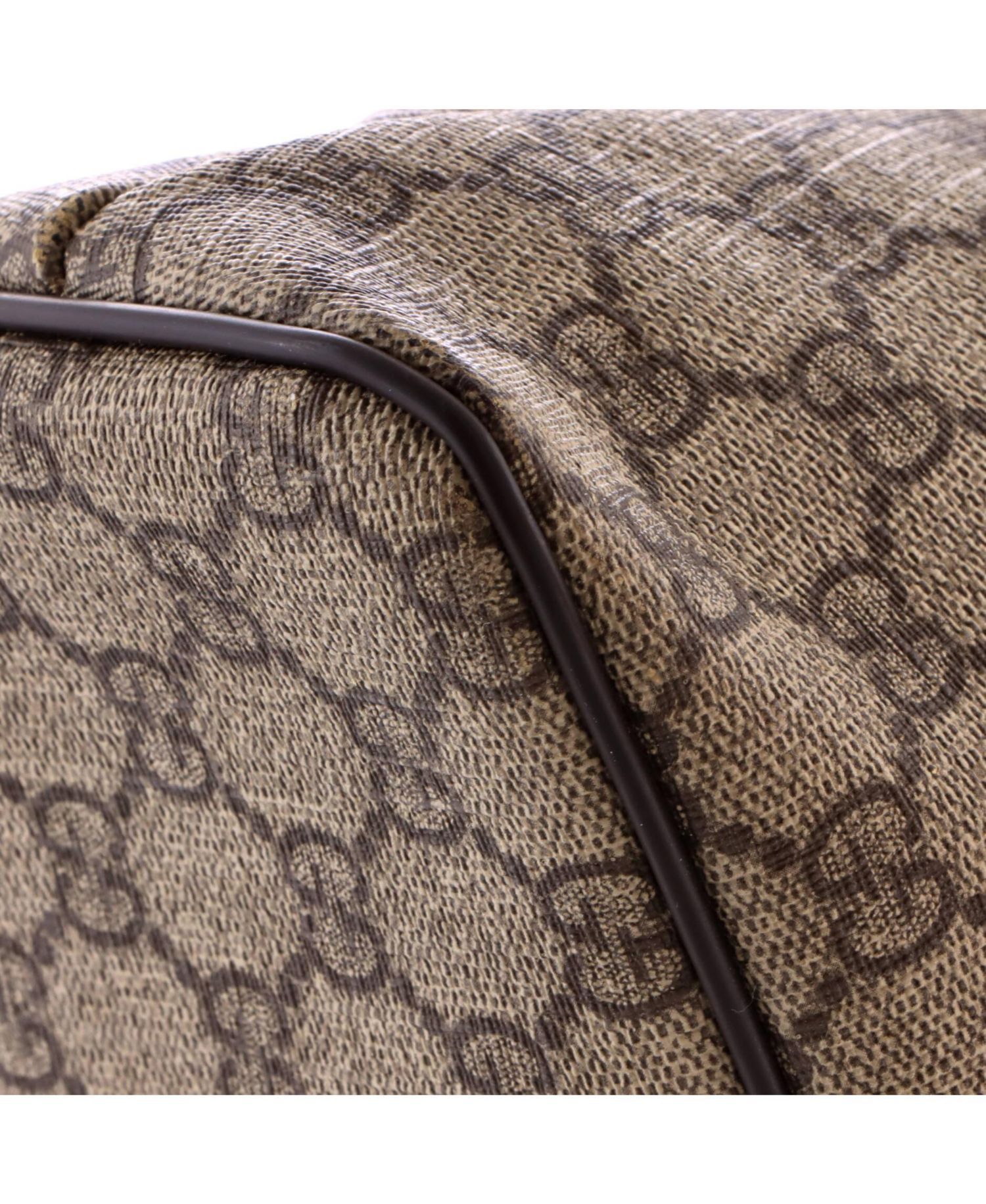 Small Convertible Zip Tote GG Coated Canvas with Leather