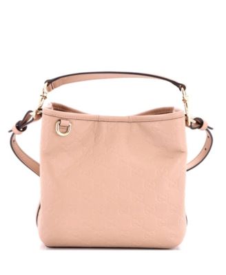 Small GG Emblem Bucket Bag GG Embossed Leather
